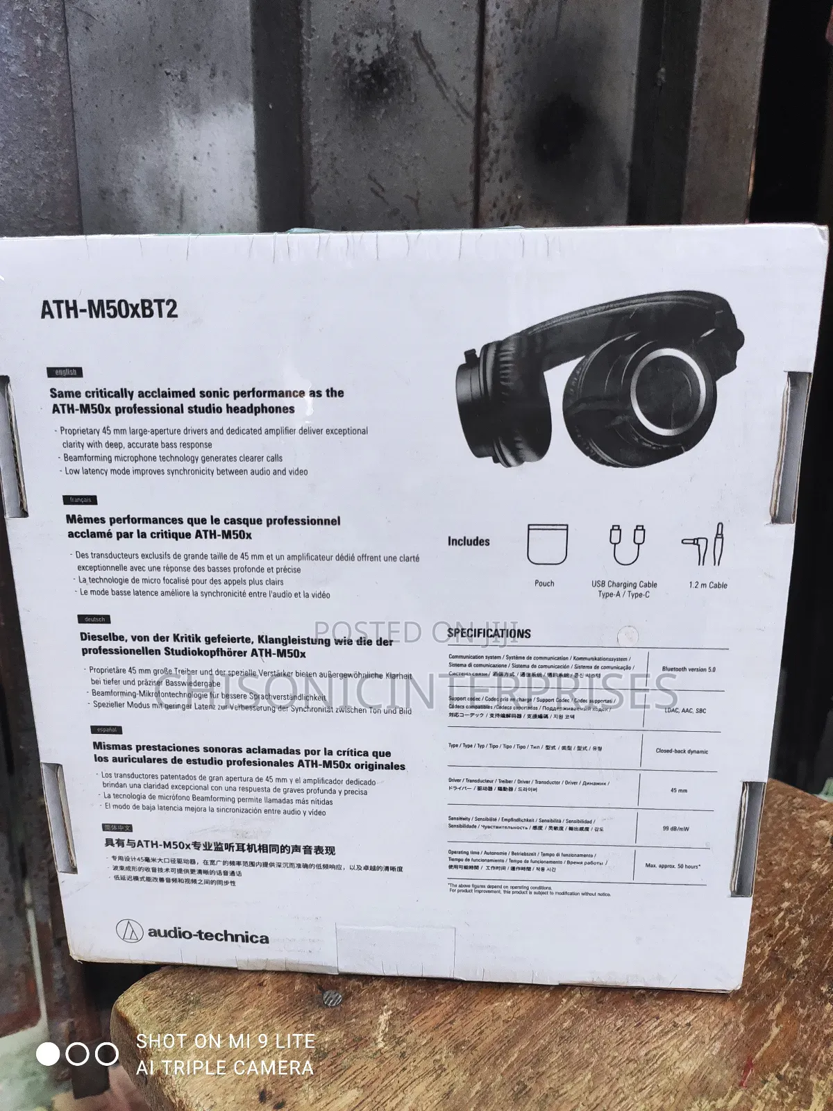 Audio Technical Headphone Ath-50 Bt2