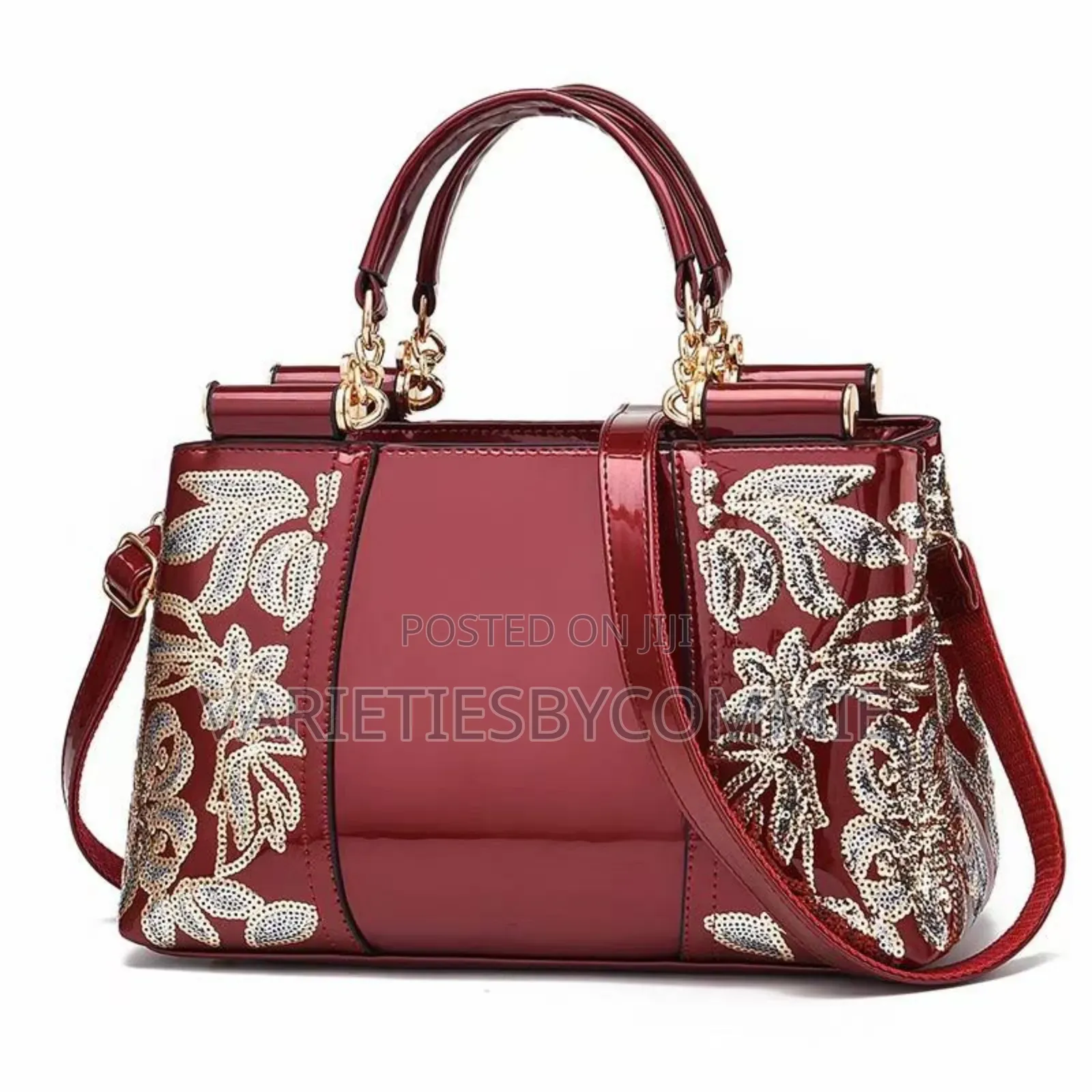 Maria Glossy Embroidery Classy Rich Aunties Bag