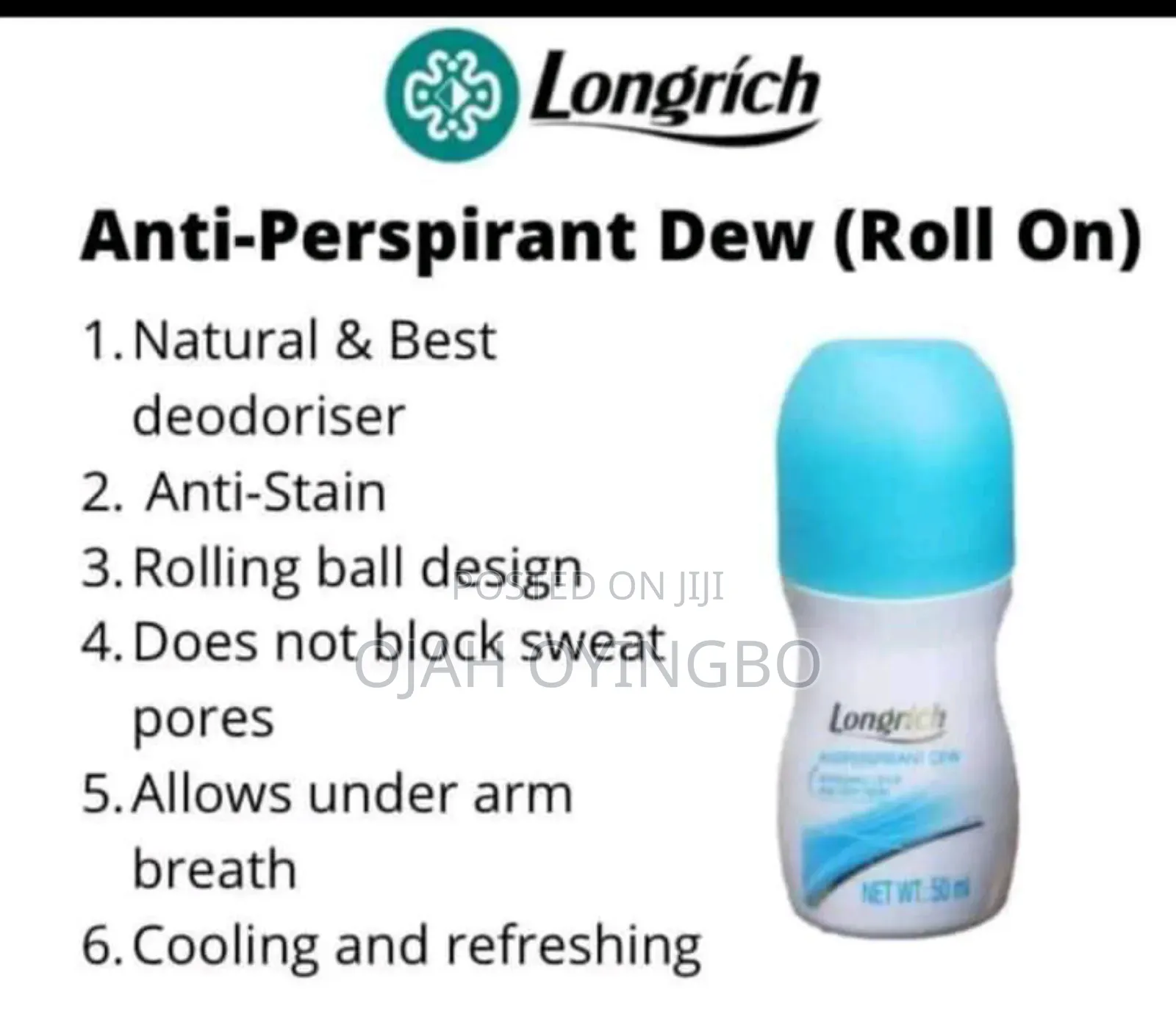 Longrich Anti-Perspirant Roll-on | All-Day Freshness Sweat Protect