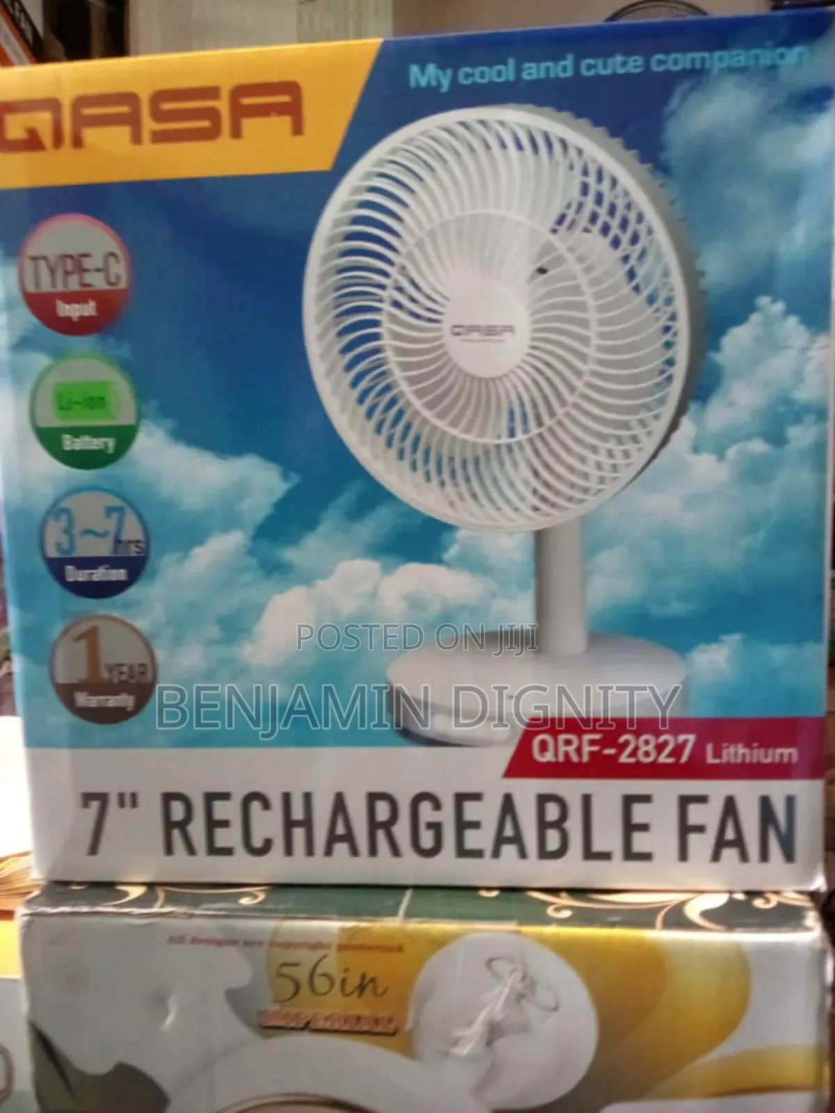 7" Table Top Rechargeable Fan