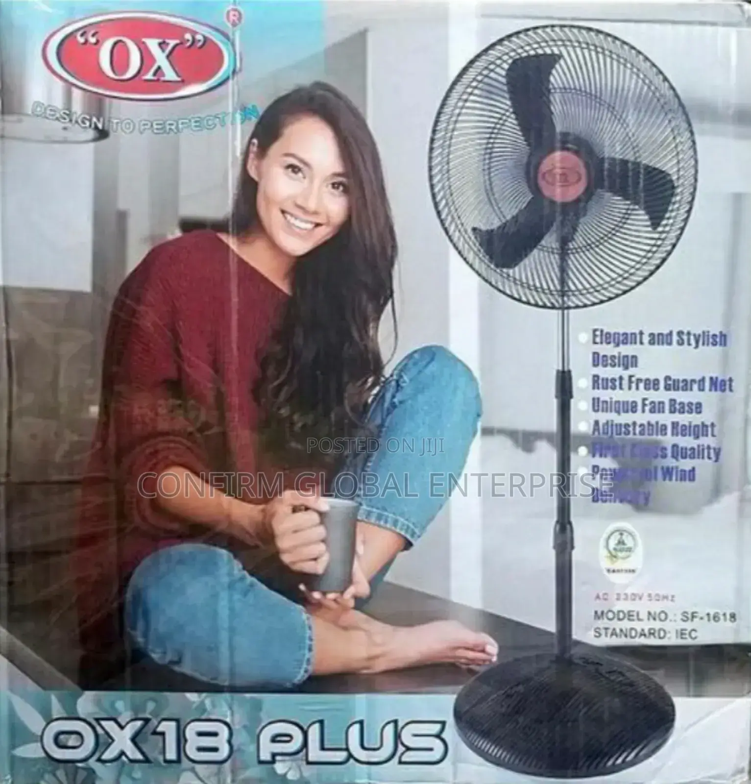 Ox Plus Standing Fan 18" Inches 100% Copper Coil