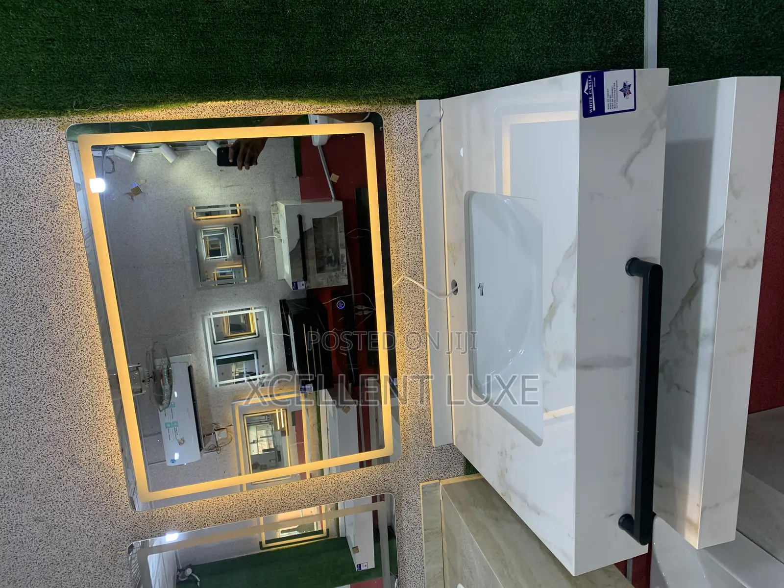 Luxury Marble Cabinet With Led Mirror