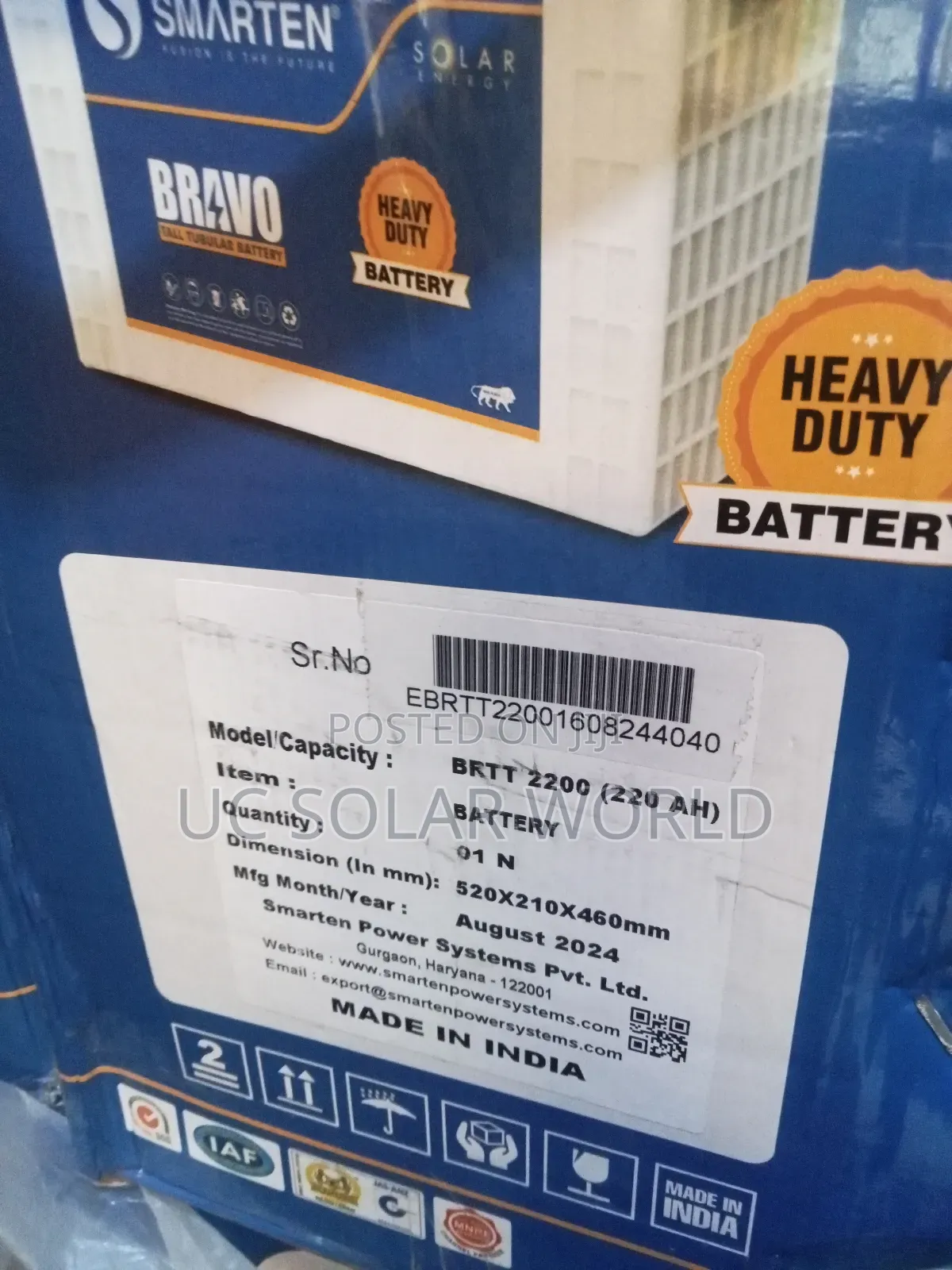 Smarten 220a Tubular Battery