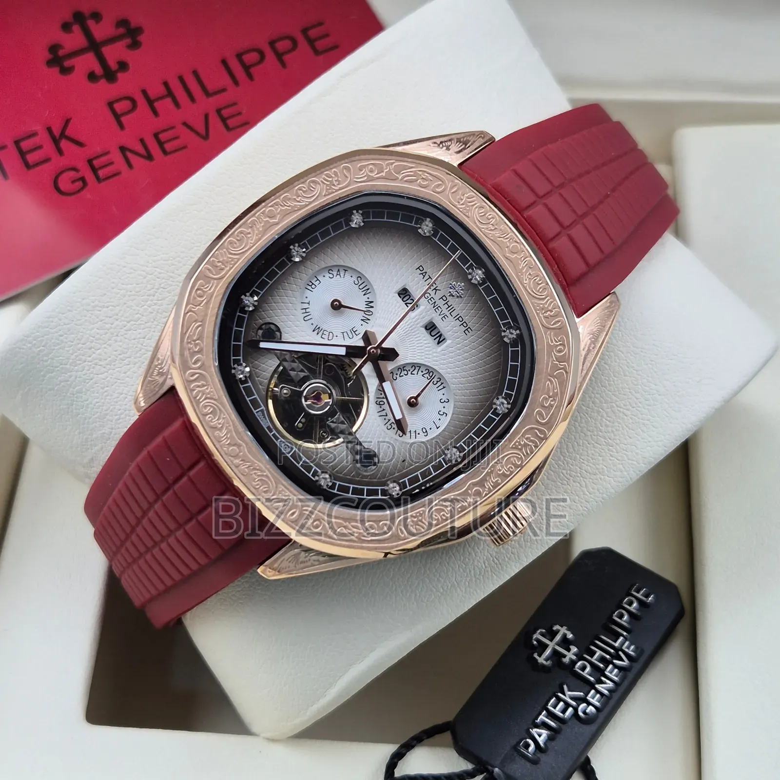 Original Patek Philippe Brown Rubber Strap Watch
