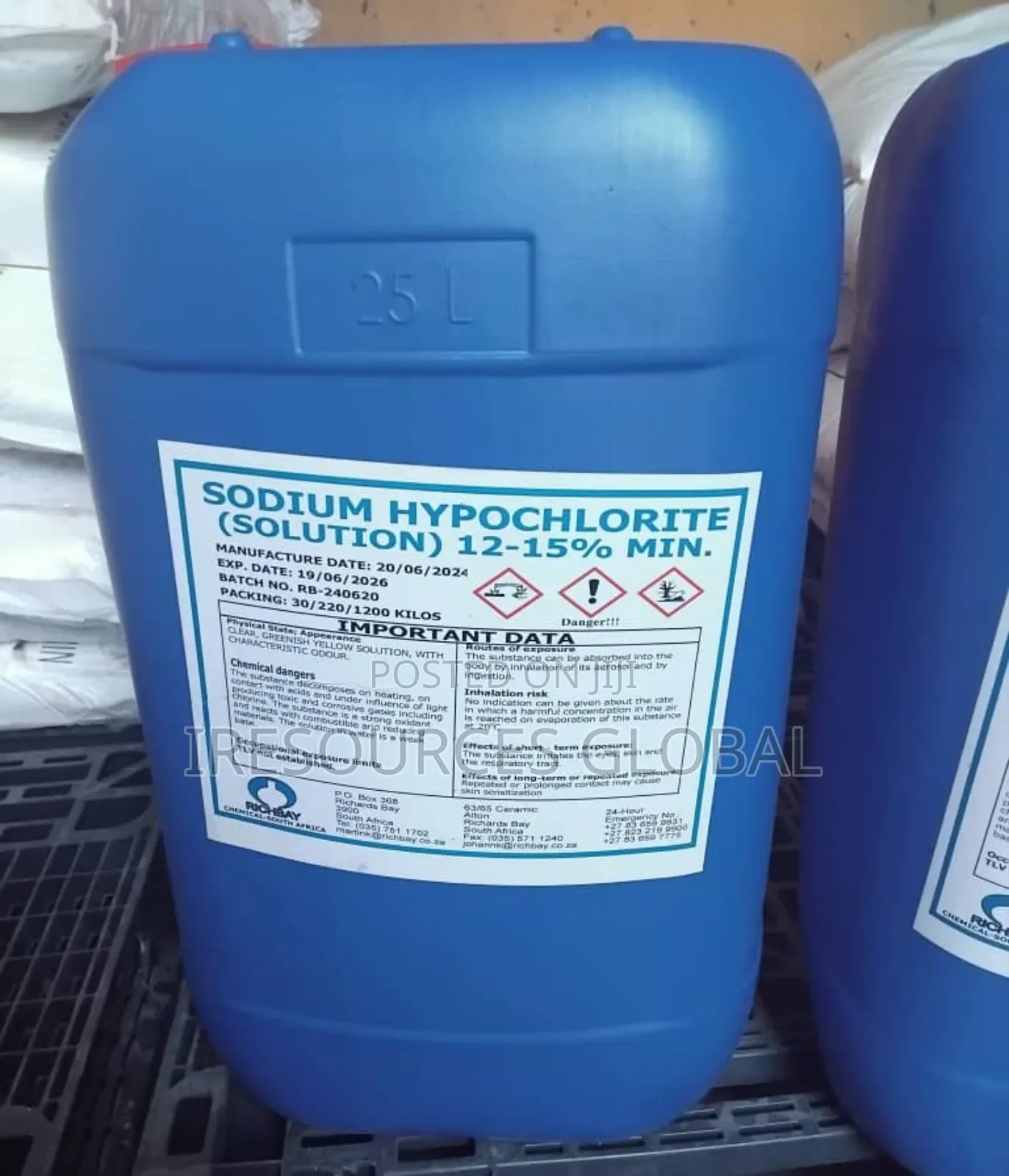Sodium Hypochlorite (Naocl) Liquid 12-15%