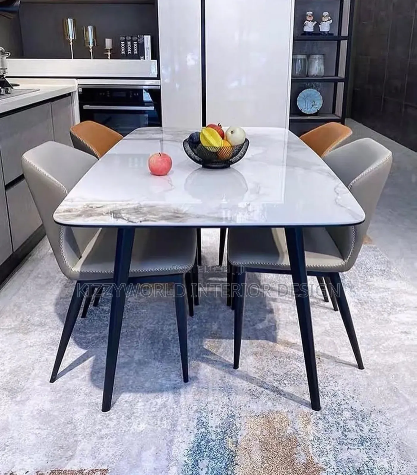 Marble Dining Table With Four Chairs.