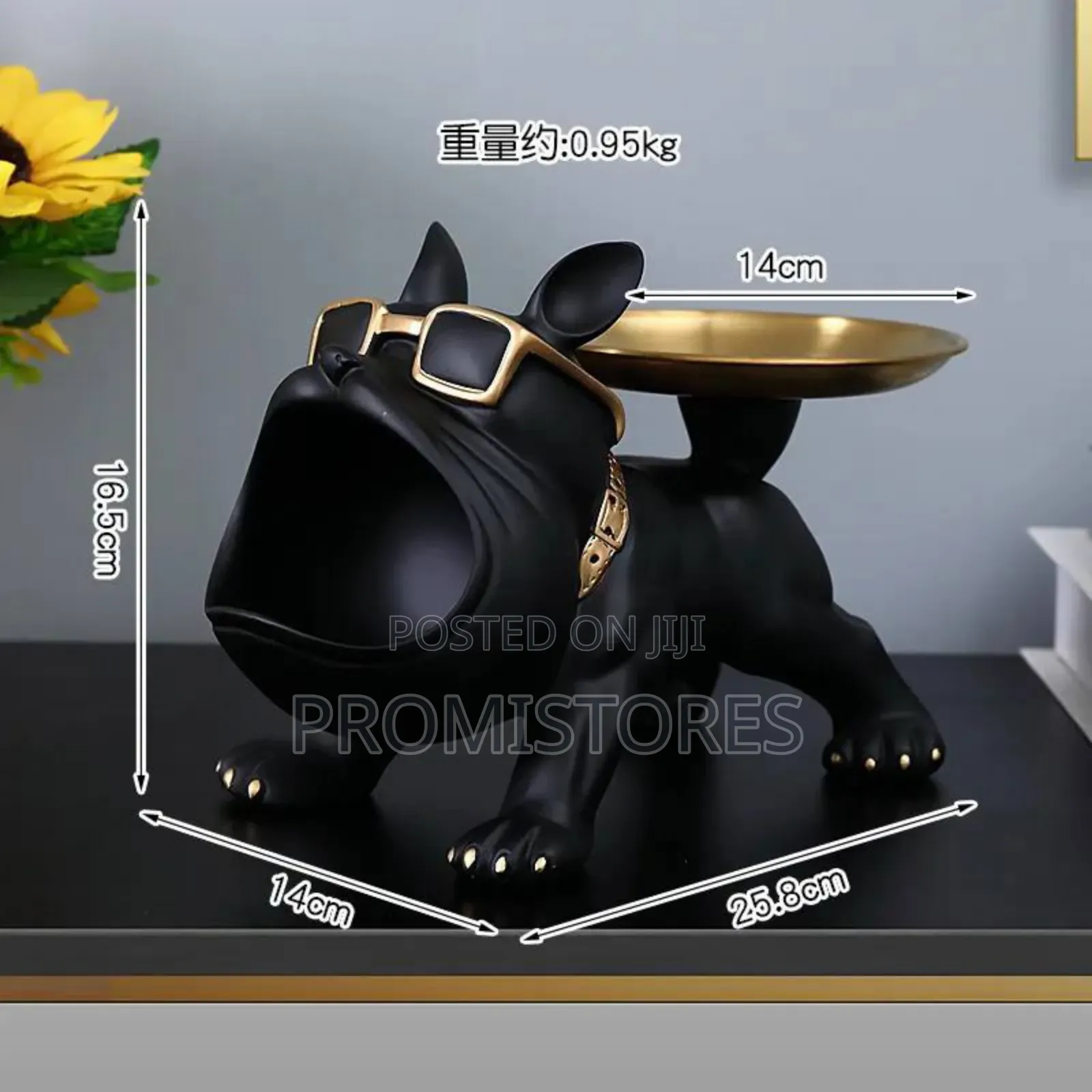French Bulldog Resin With Storage Tray