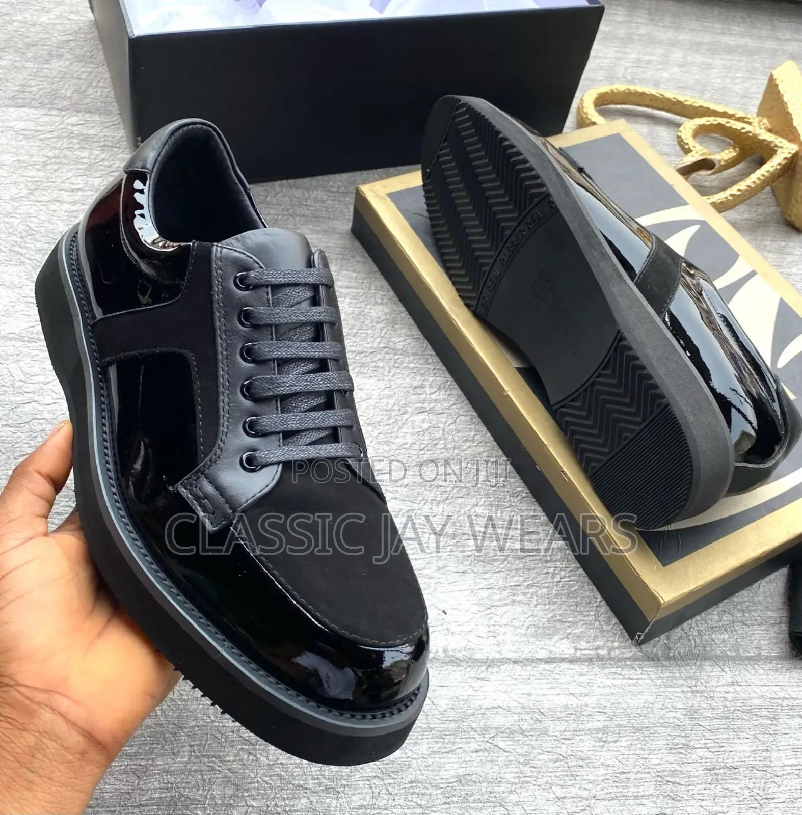 Black Lace Up Oggi Quality Classic Shoe