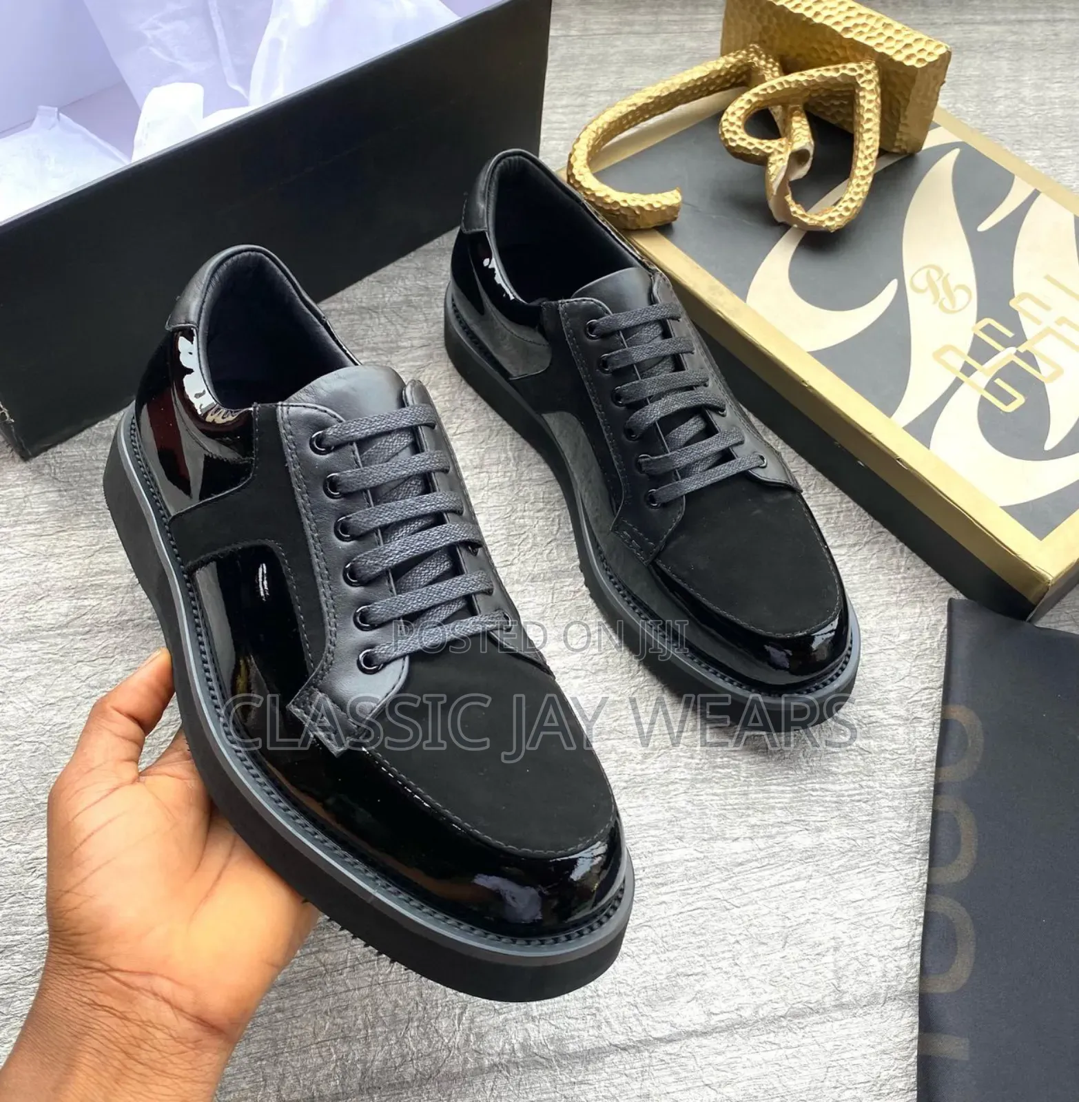 Black Lace Up Oggi Quality Classic Shoe