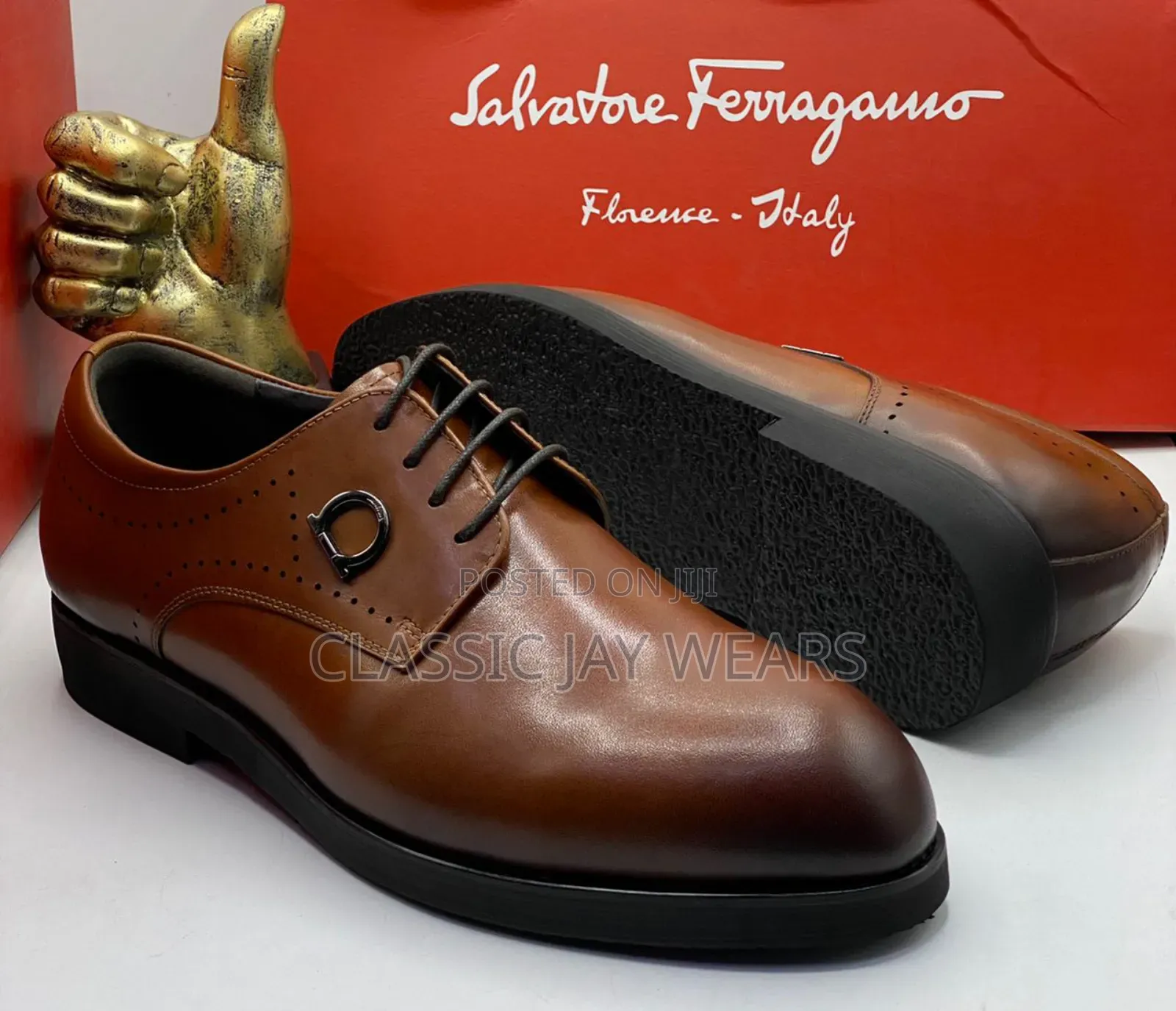 4 Different Species of Brown Pure Leather Lace Up
