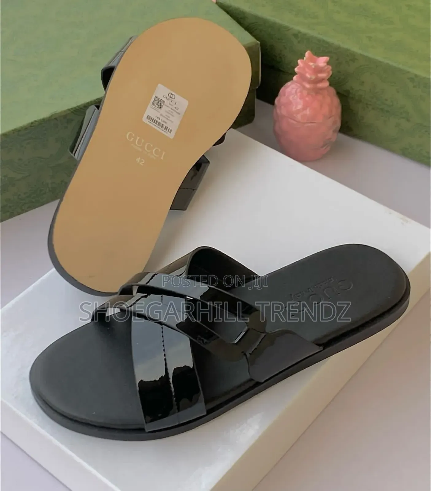 Criss Cross Gucci Palm Slippers