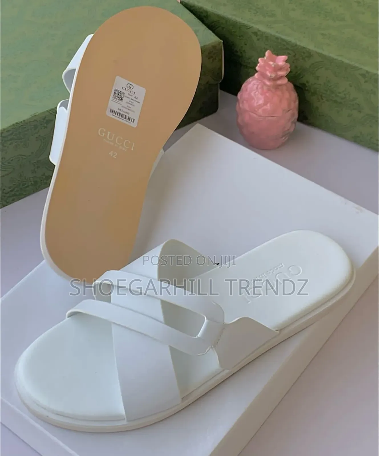 Criss Cross Gucci Palm Slippers