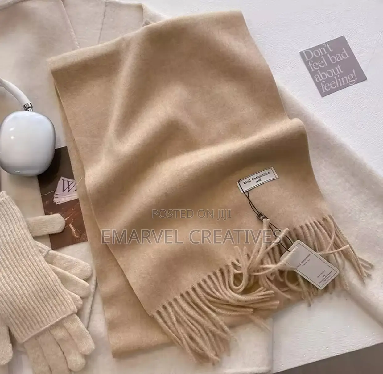 Luxury Winter Wool Scarf Cashmere Muffler Warm Pashmina