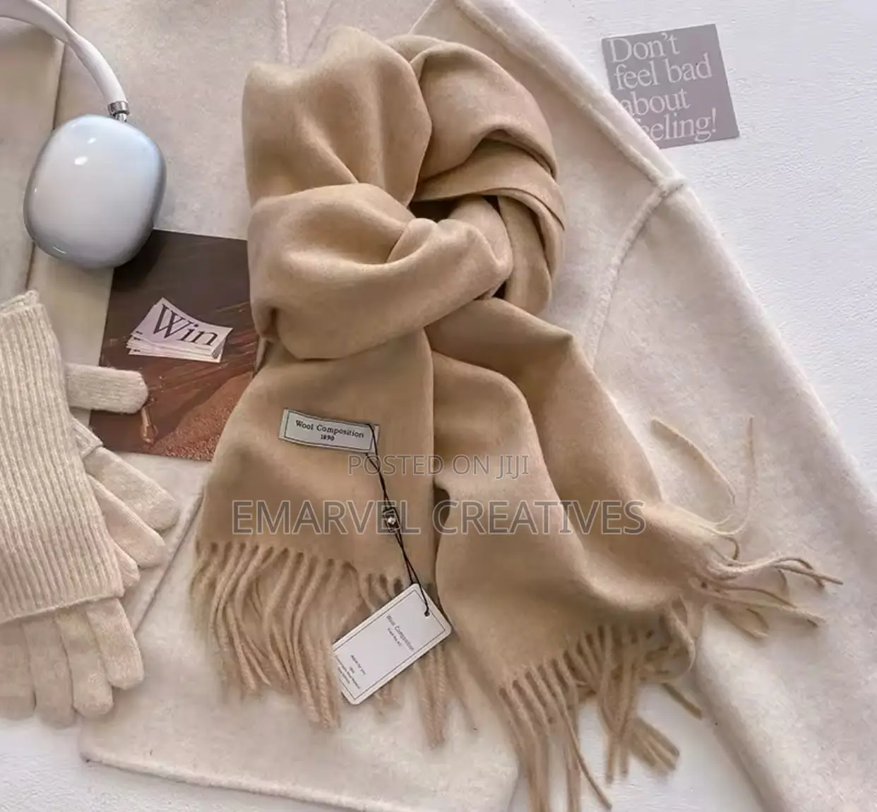 Luxury Winter Wool Scarf Cashmere Muffler Warm Pashmina
