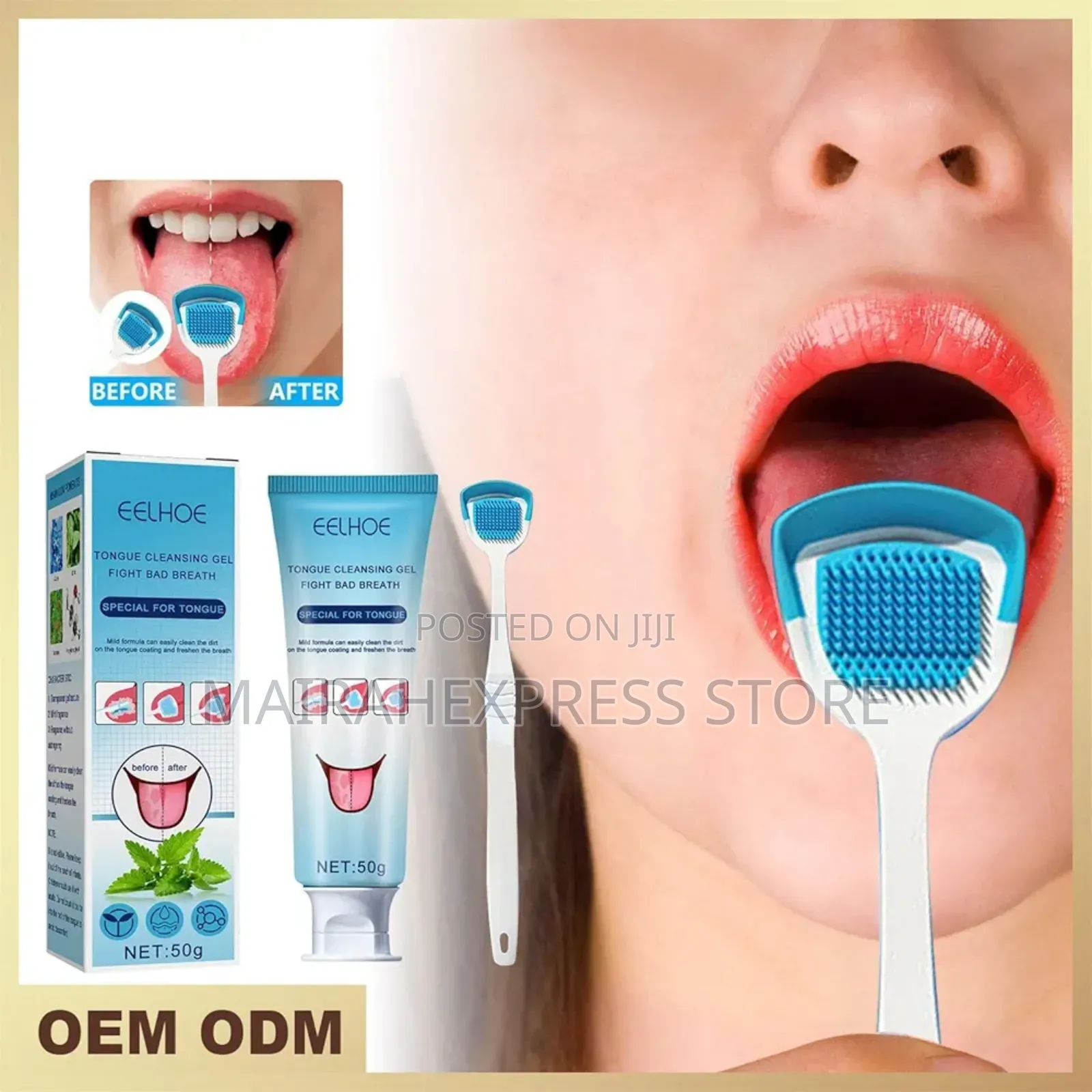 Tongue Cleaner Gel With Brush 4 Bad Breath Treatments.
