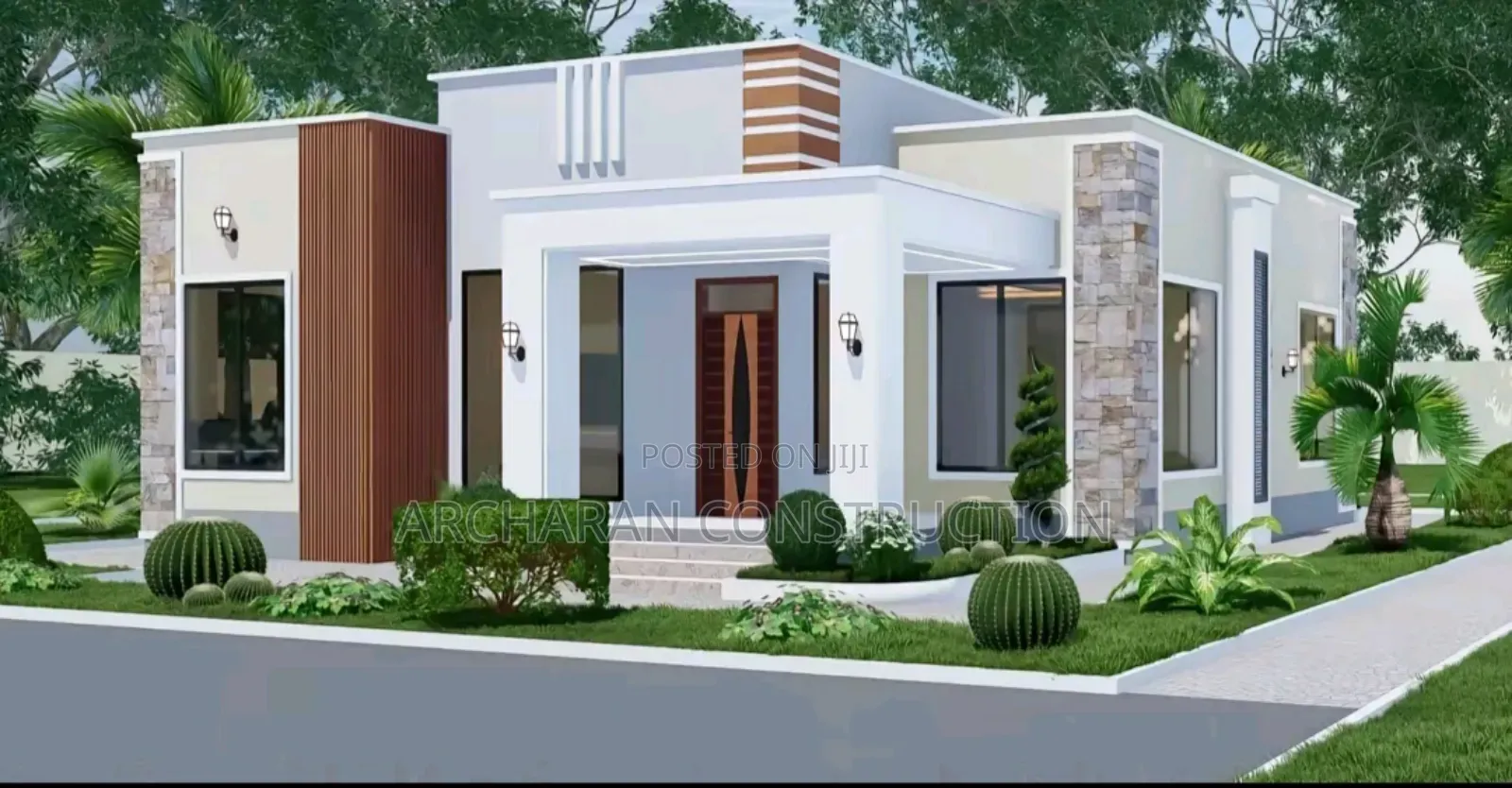 Architectural Drawing of 3 Bedroom Bungalow Design at Lagos