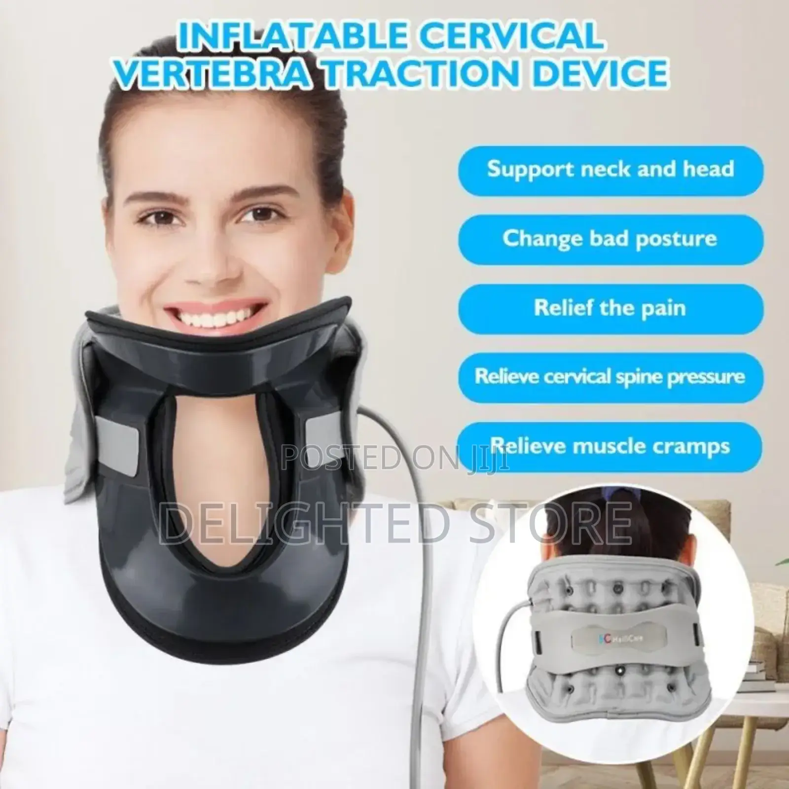 Inflatable Neck Retainer/Cervical Collar With Manual Pump