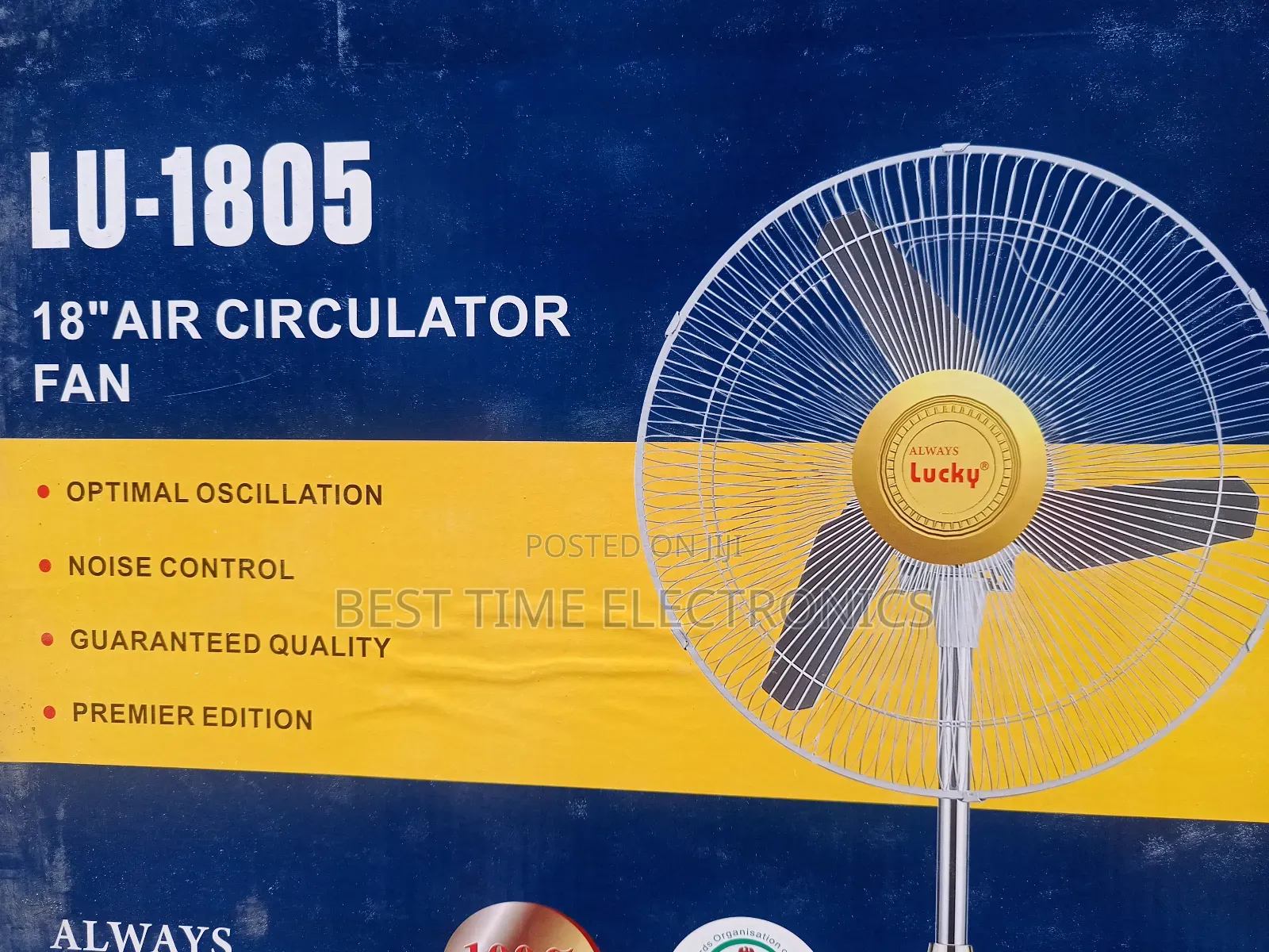 18" Always Lucky Electric Stand Fan