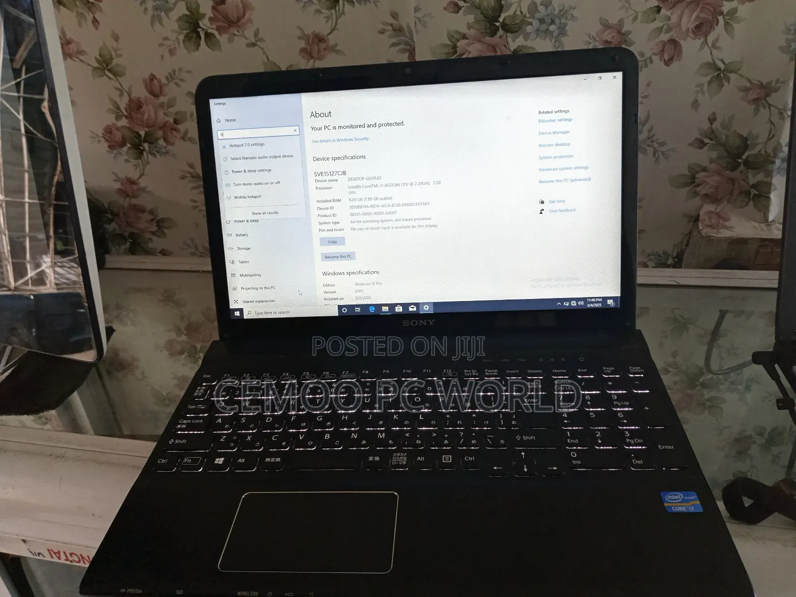 Laptop Sony VAIO SVE15111EN 8GB Intel Core I7 HDD 500GB