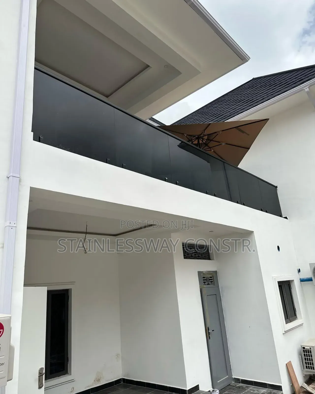 Dark Grey Glass Railing  Idu Industrial