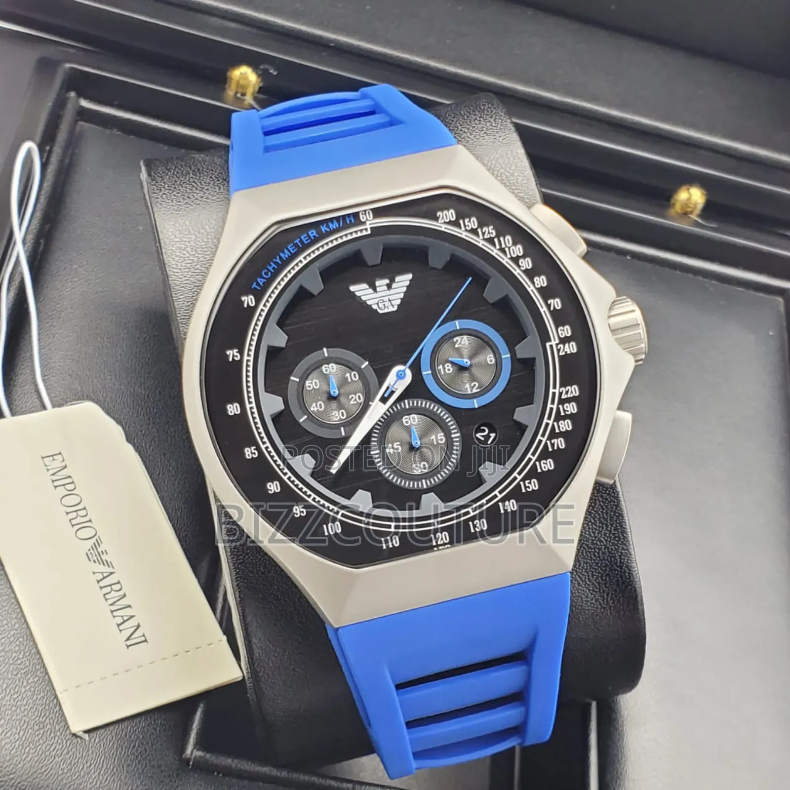 Original Emporio Armani Blue Rubber Strap Watch Is Available