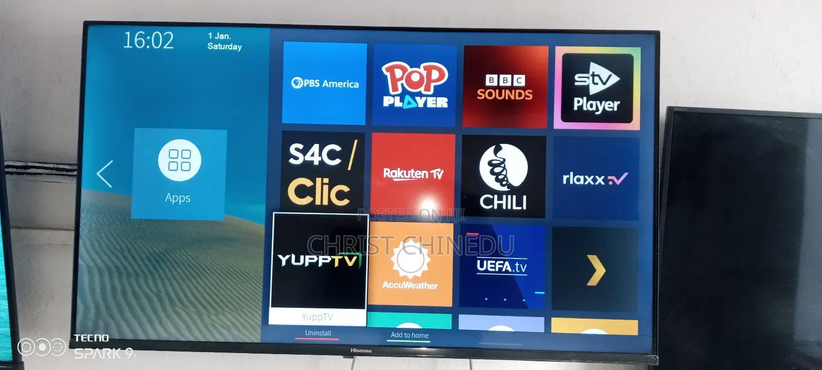 Uk Neatly Used 40inches Hisense Frameless Smart Tv Uhd