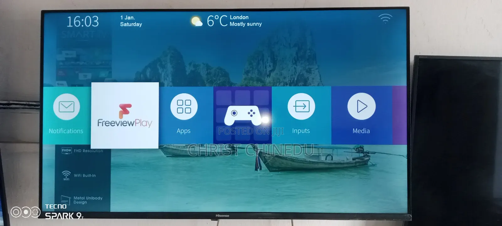 Uk Neatly Used 40inches Hisense Frameless Smart Tv Uhd