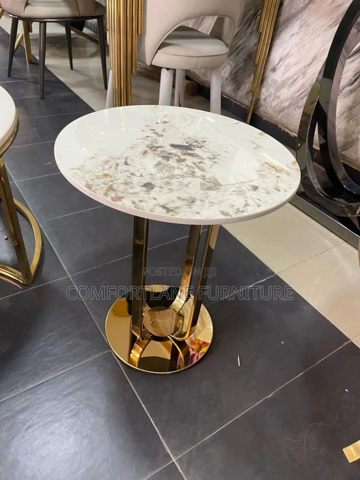 Marble Cofee Tables/Stools With Gold Base