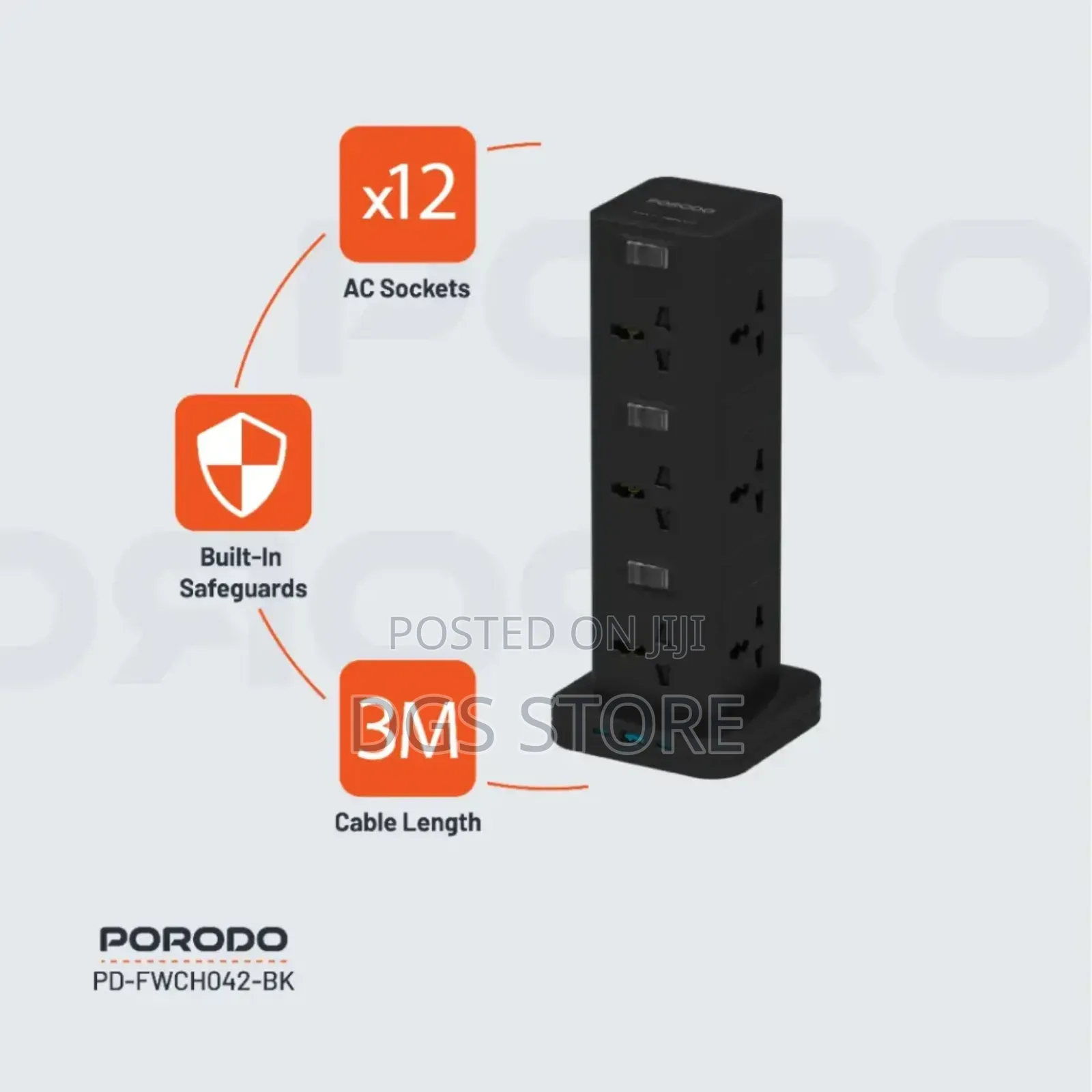 Porodo Fwc042 Three Storey Pd 20w 12 Ac Power Hub
