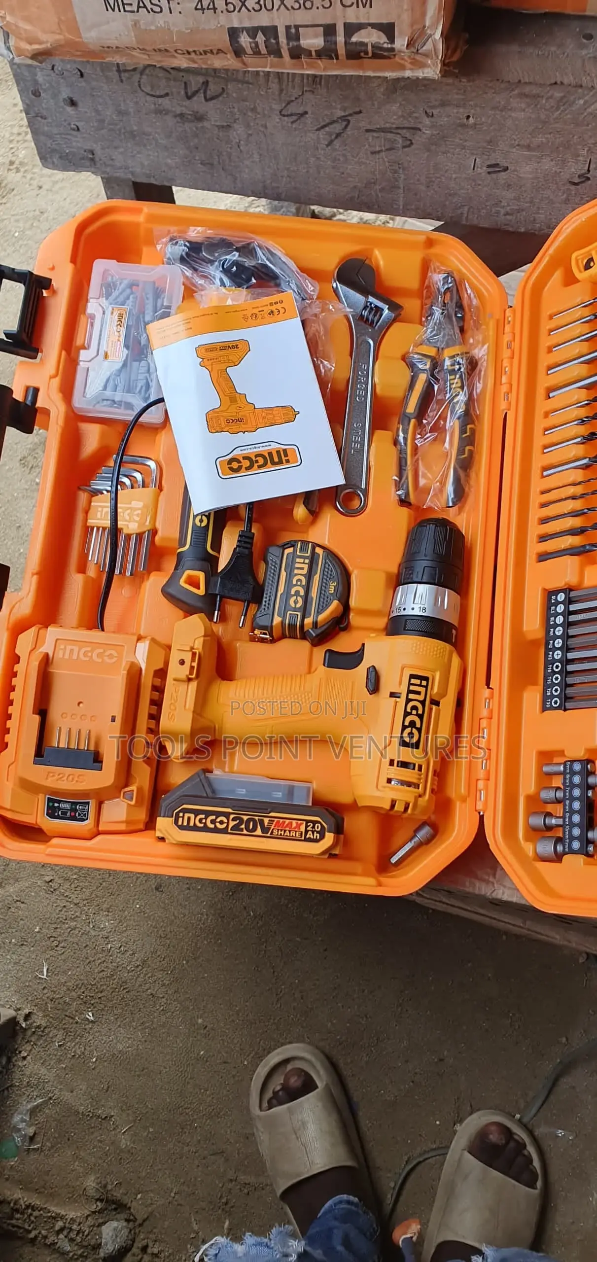 20v Li-Ion Impact Drill 165pcs Tool Kit Set
