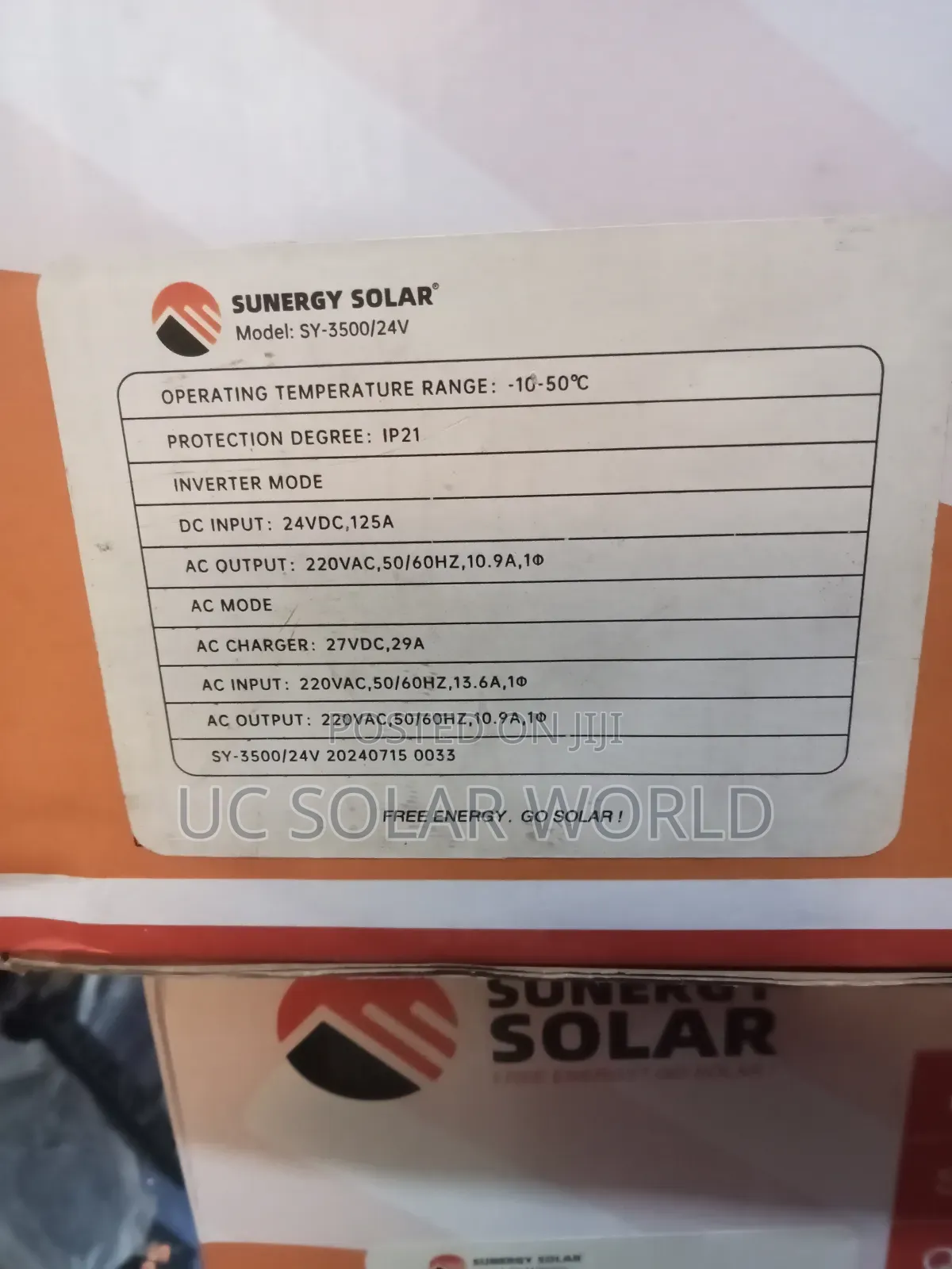 3.5kva Sunergy Solar Inverter
