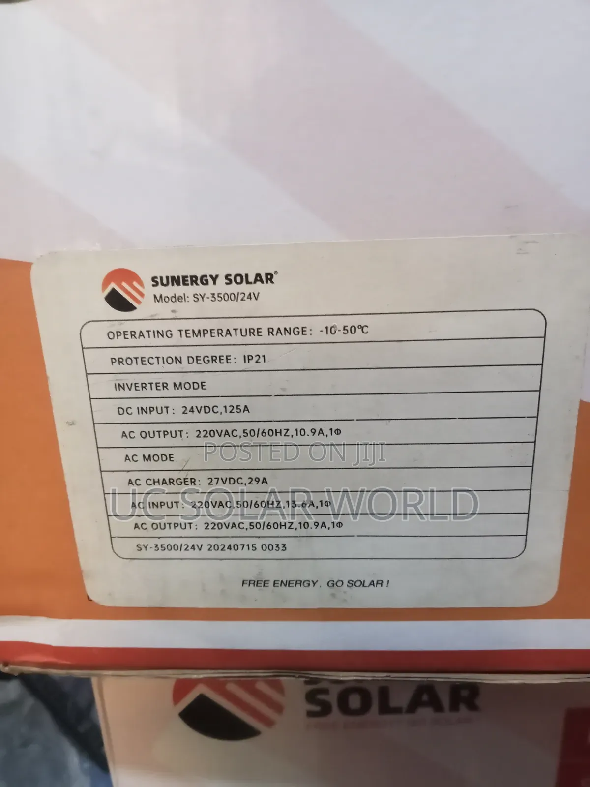 3.5kva Sunergy Solar Inverter