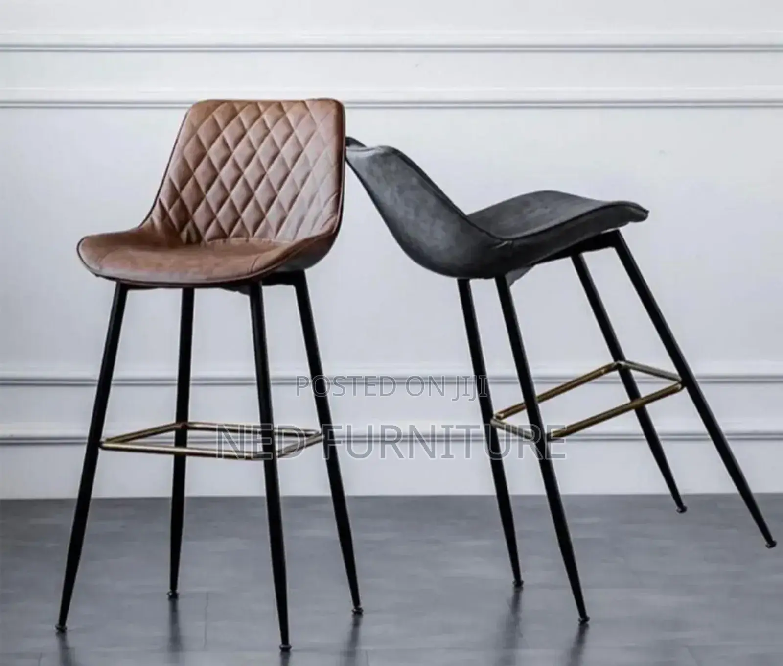 Quality Leather Seat Bar Stool With Iron Leg