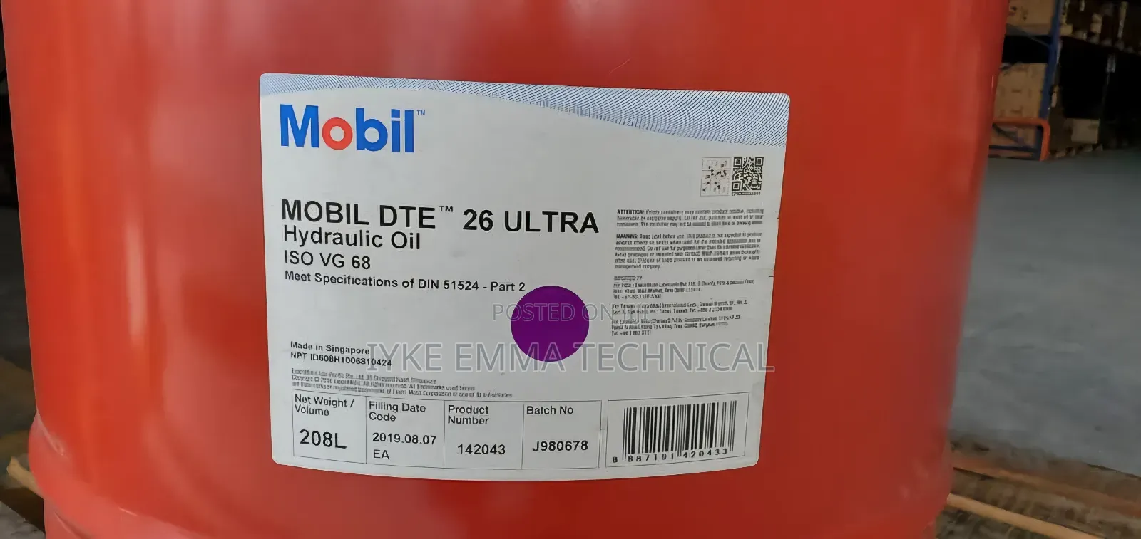 Mobil Dte 26 Hydraulic Oil