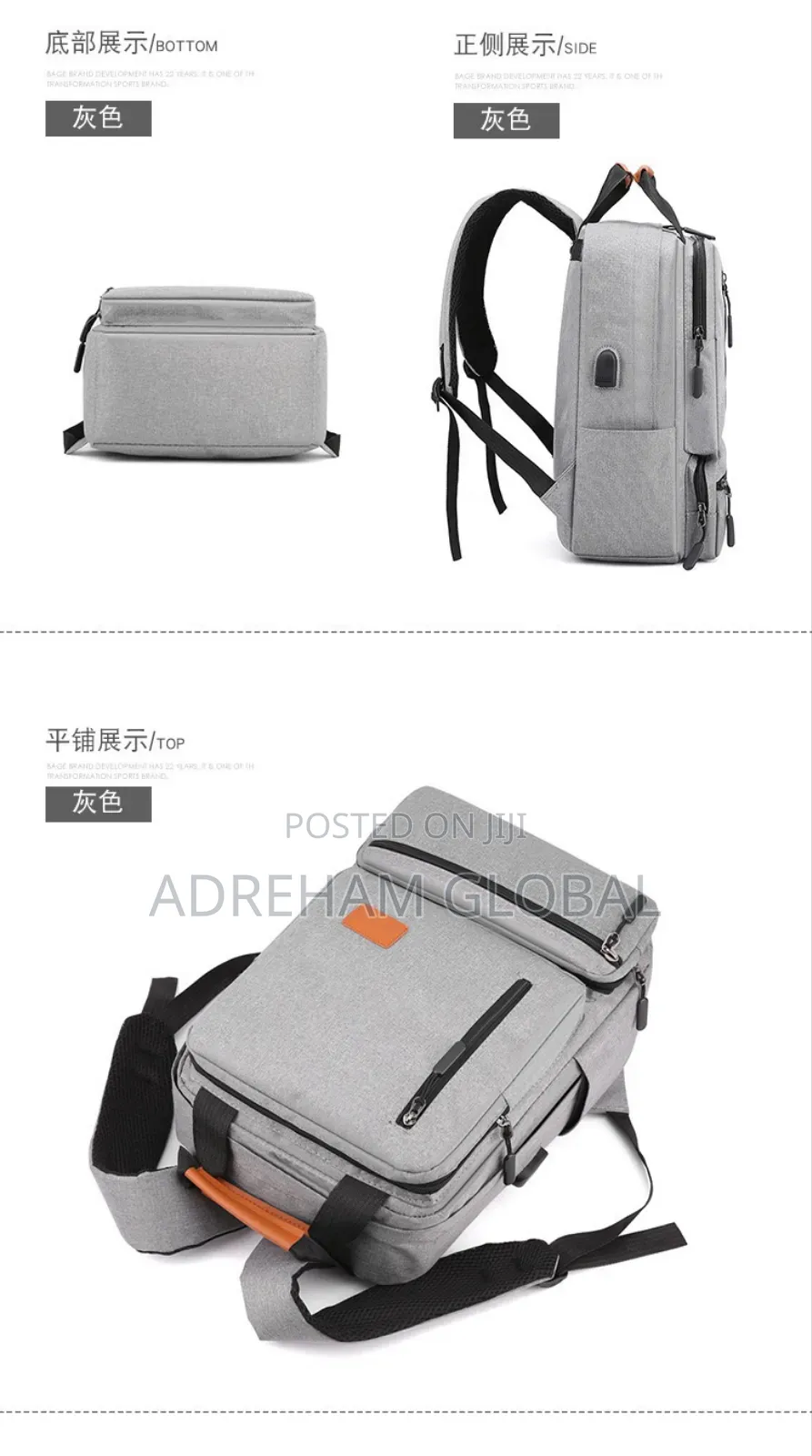 3in1 Jaden Quality Double Padded Front Zipper Laptop Bag