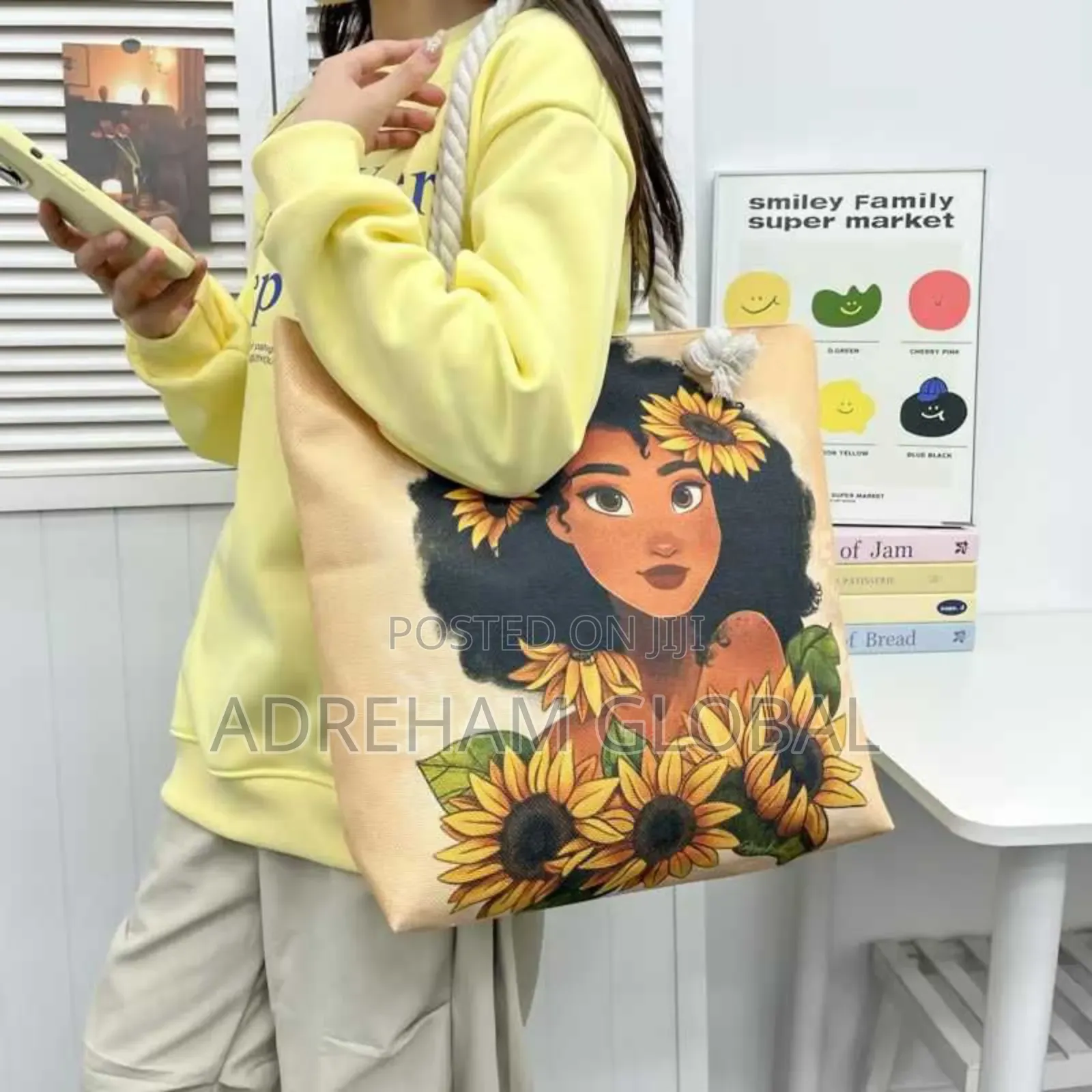 Facial Design Tote Bags
