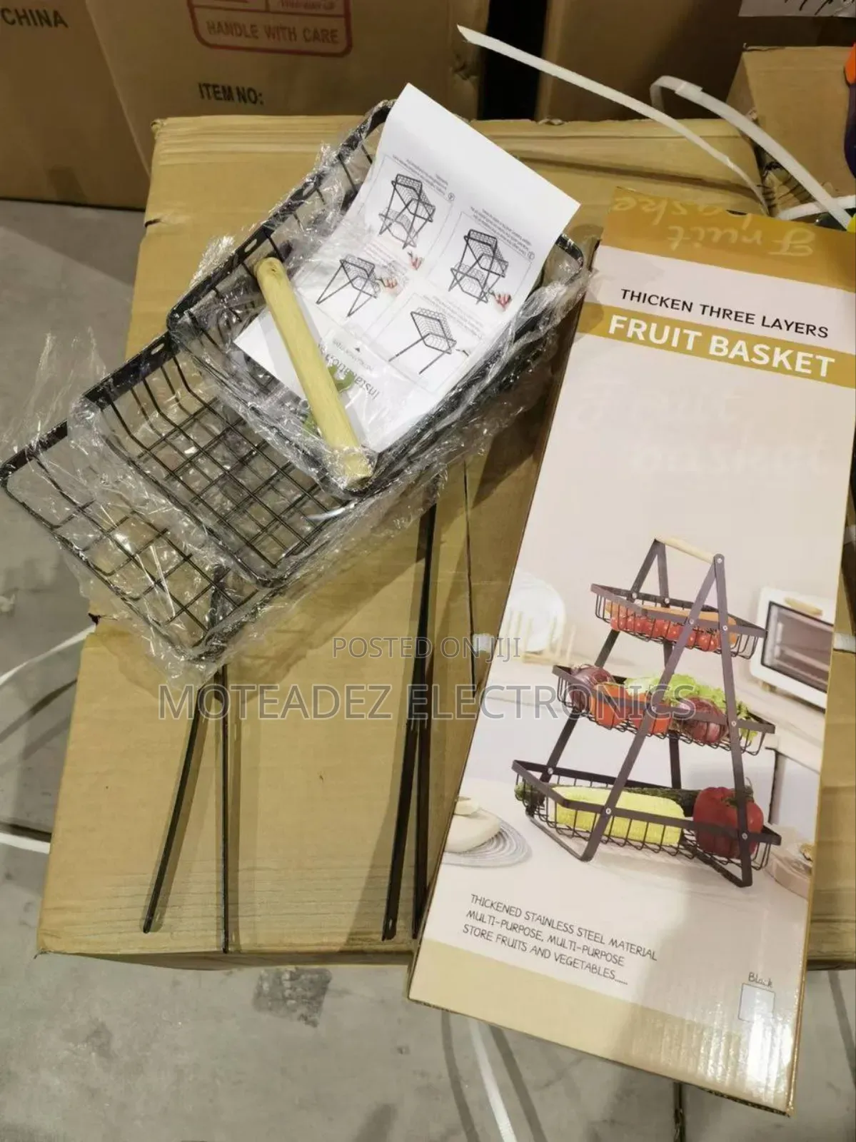 3 Layers Fruit/Vegetables Steel Iron Storage Basket/Rack