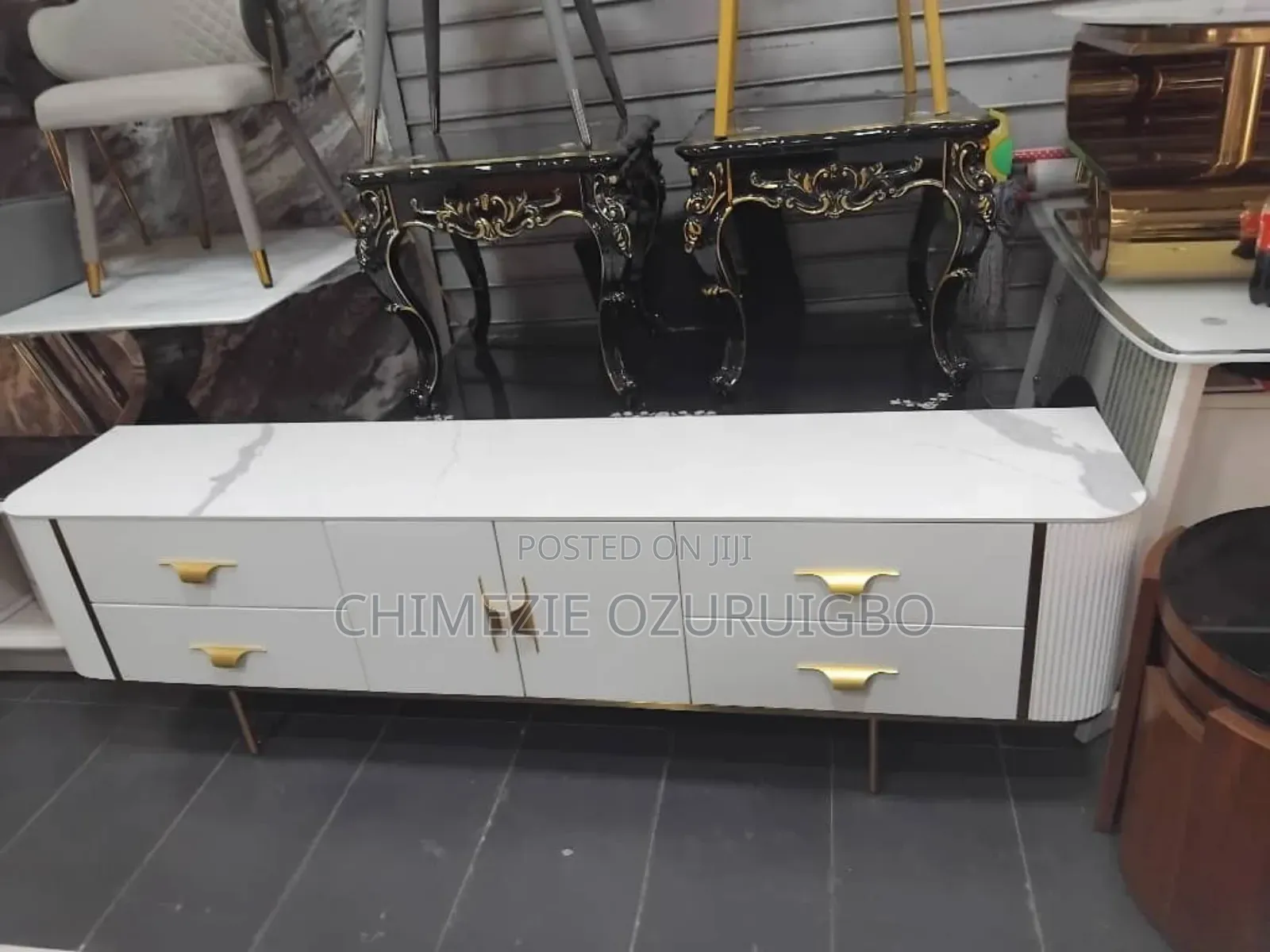2.2 Meters White Tv Console/Stand