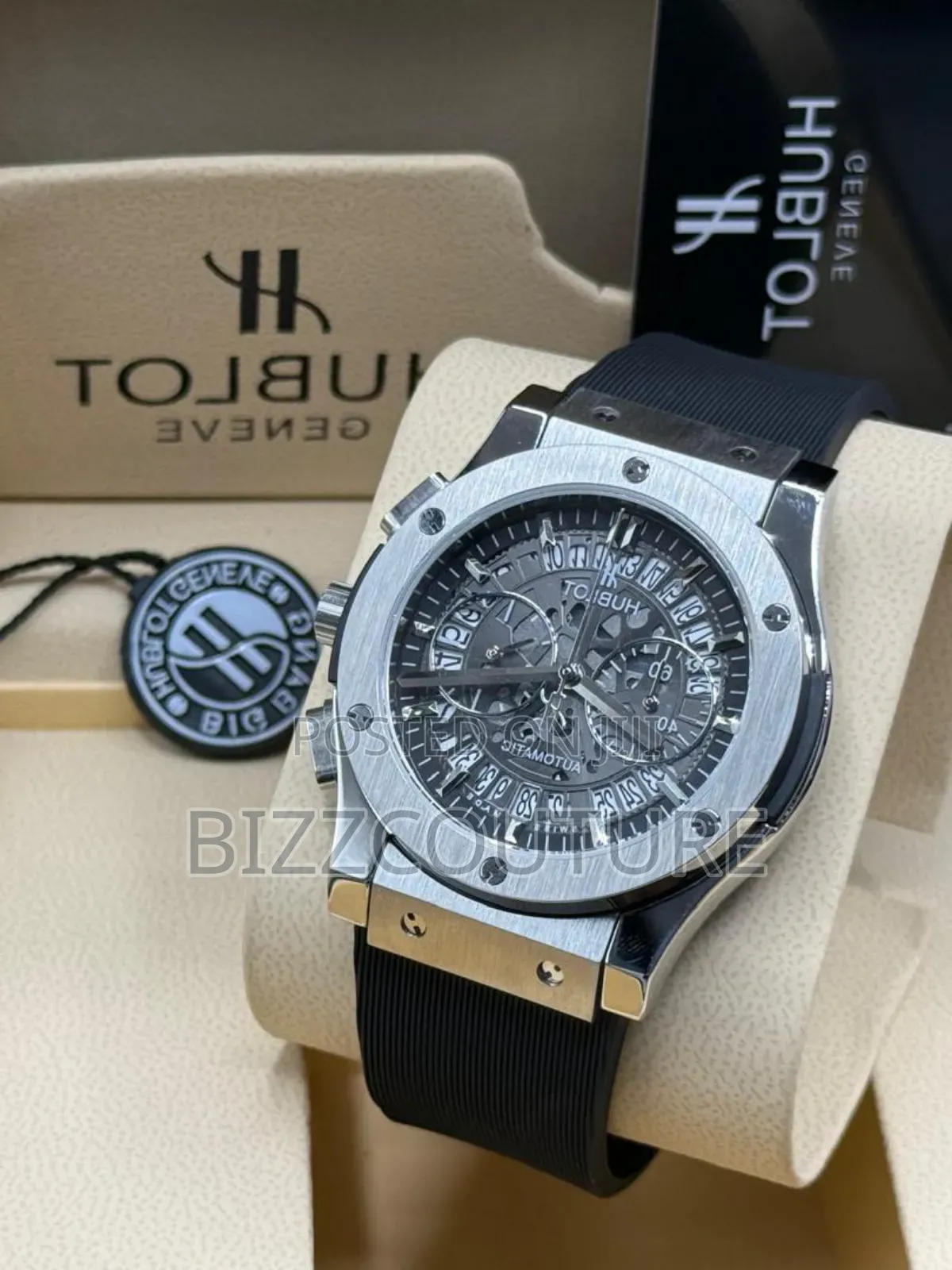 Original Hublot Black Rubber Strap Watch Available