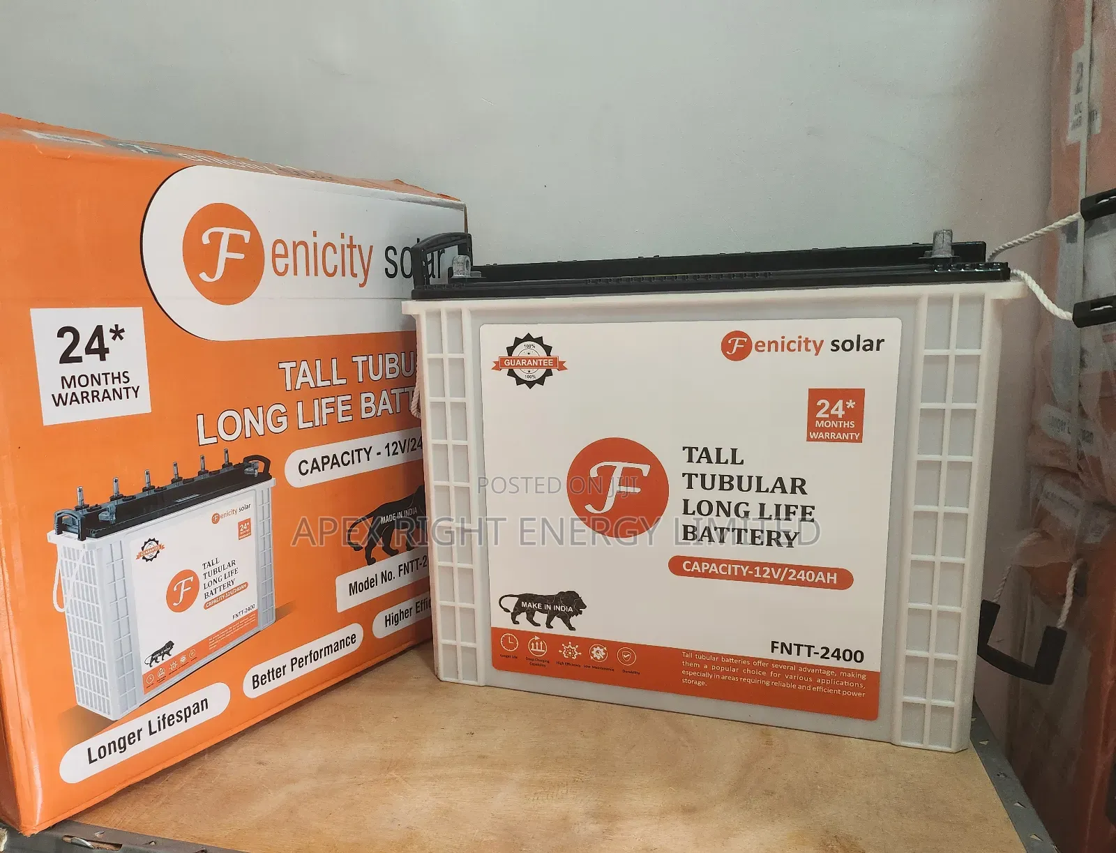 240ah Fenicity Tubular Battery 24-months Warranty