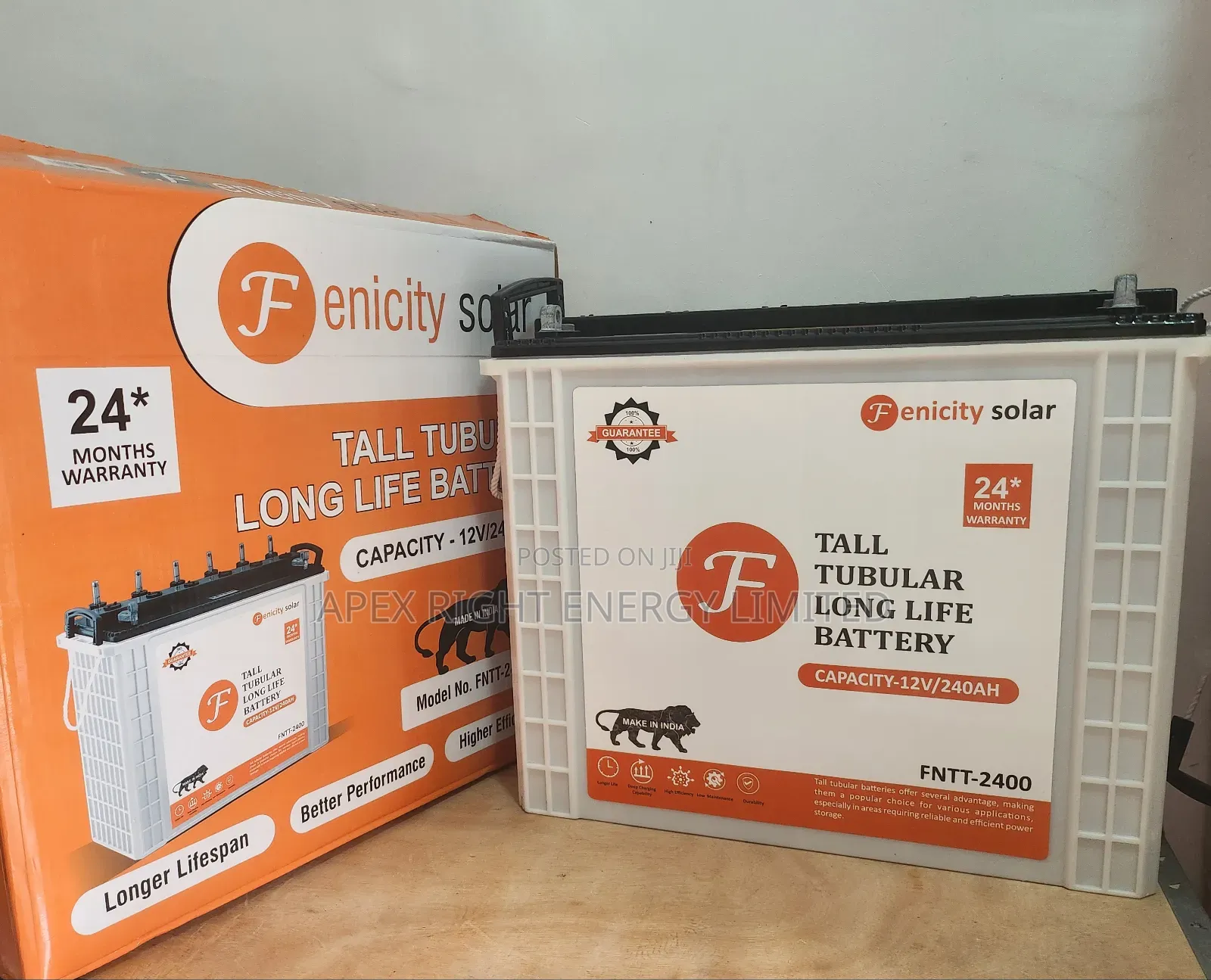 240ah-12volts Fenicity Tubular Battery 24-months Warranty