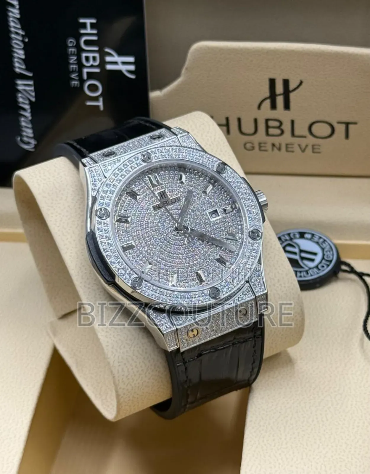 Original Hublot Black Leather Strap Watch Is Available