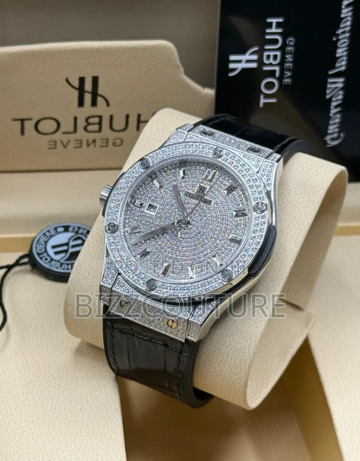 Original Hublot Black Leather Strap Watch Is Available