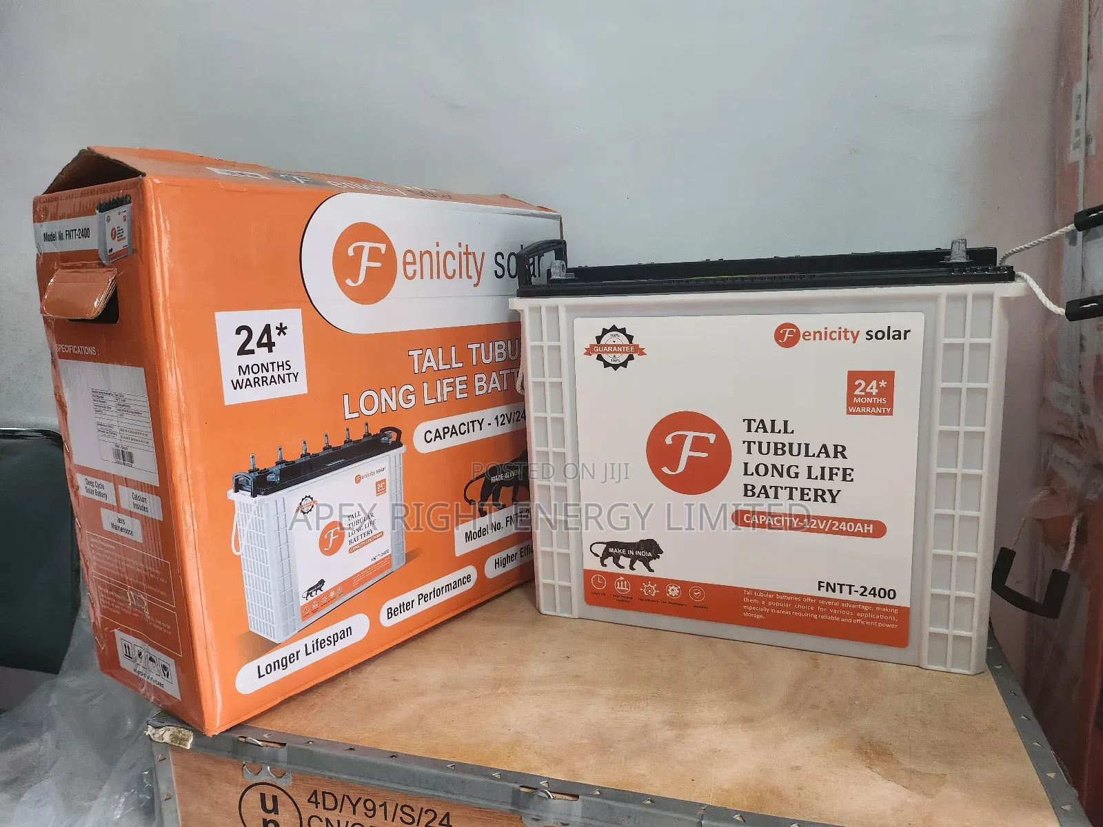 240amps Fenicity Tall Tubular Battery 12v