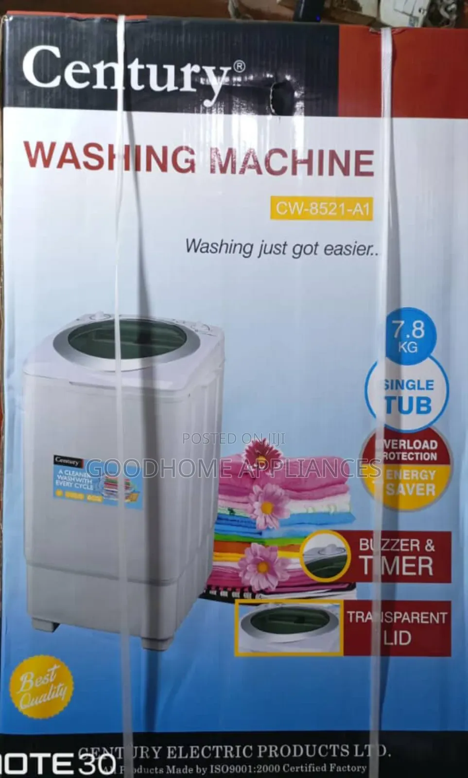 Century 7.8kg Single Tube Washing Machine