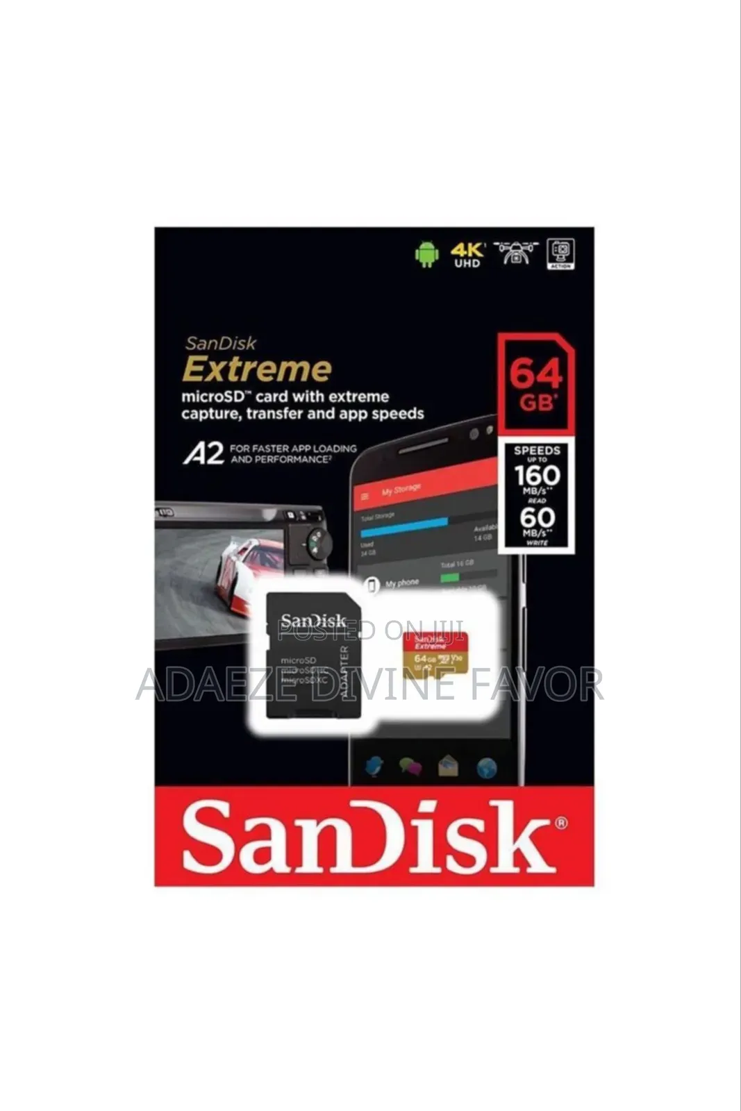 Sandisk Extreme Uhd 64gb Microsd Memory Card