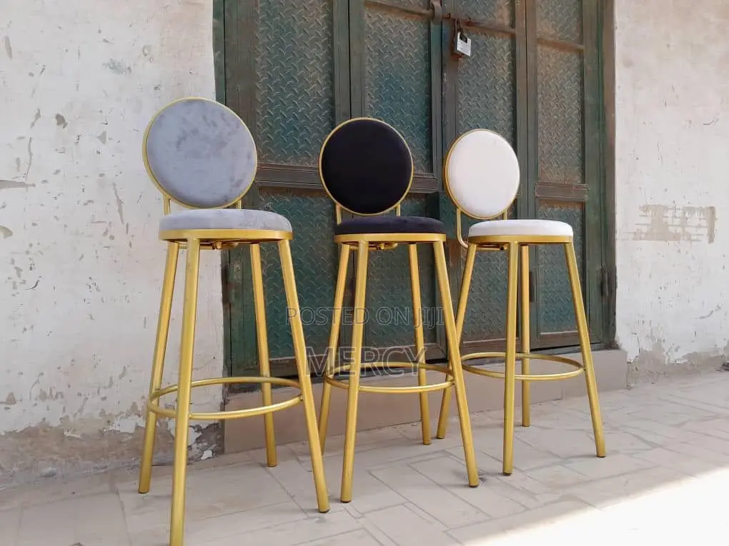 Gold High Bar Stool
