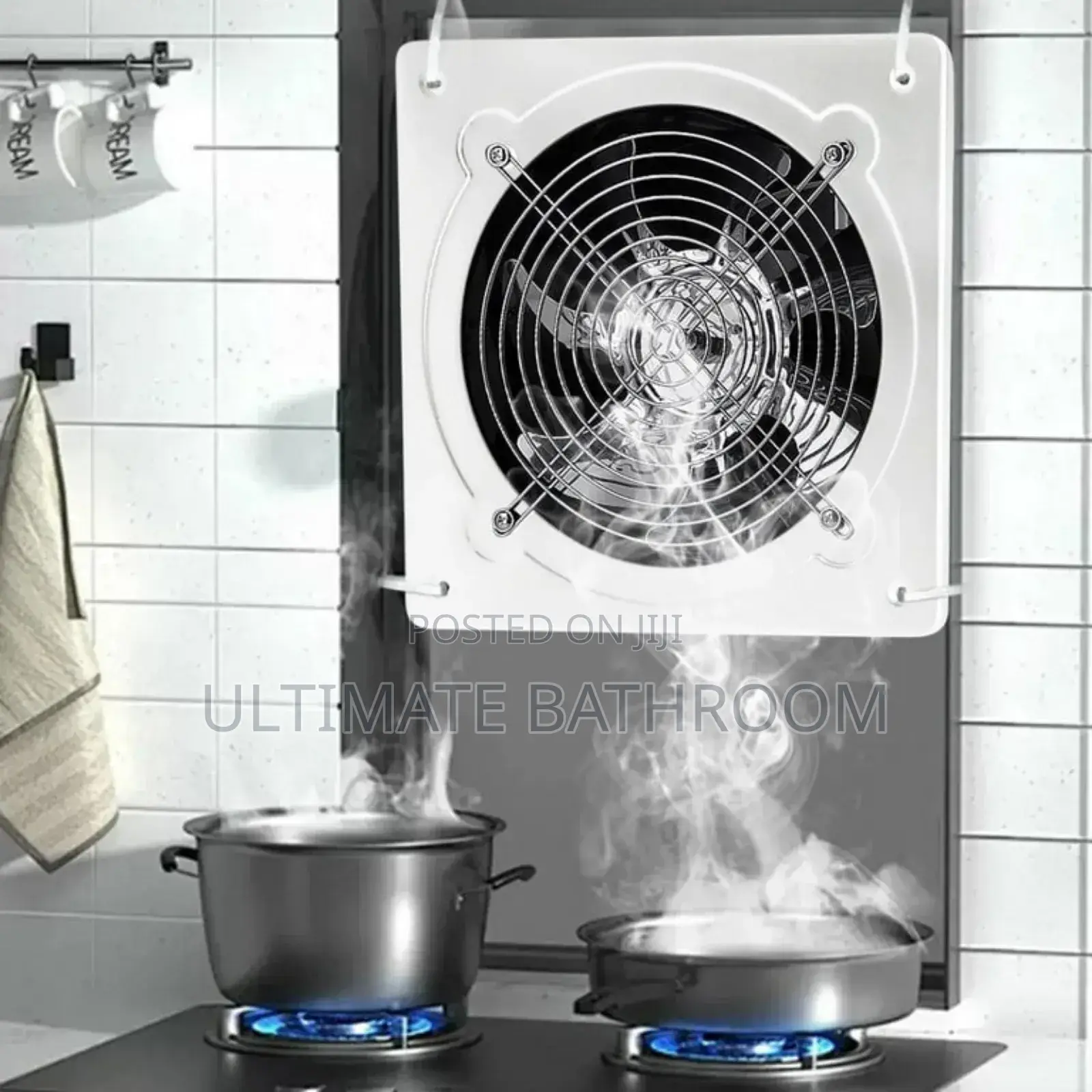 White Stainless Steel Ventilation Fan Wall Mounted
