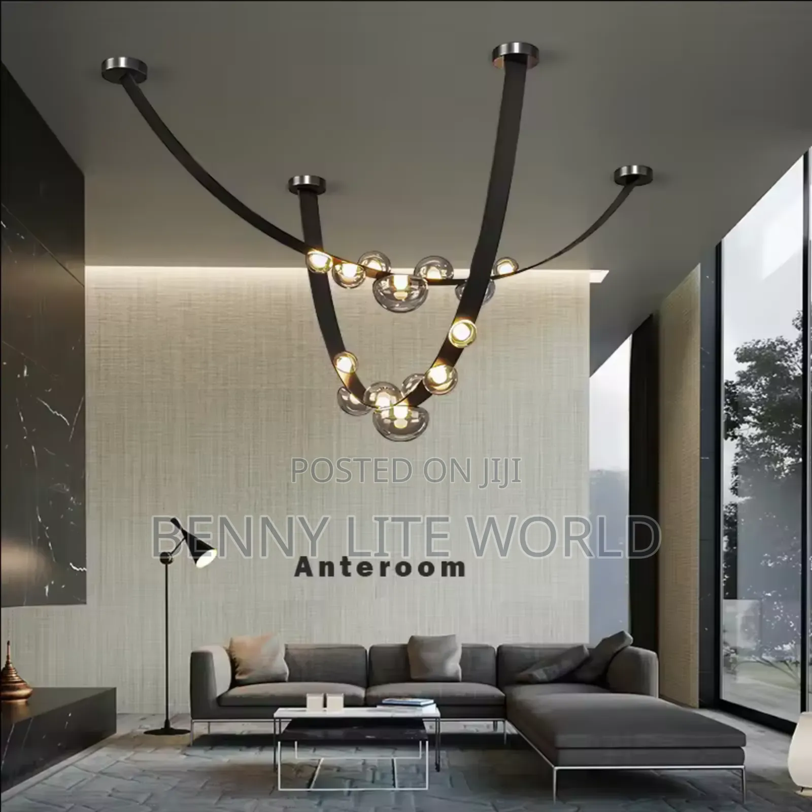 Led Belt Dropping Chandelier Light With 3 Different Colors Warm White