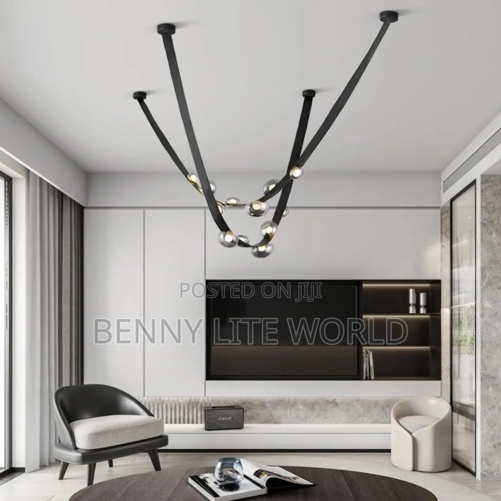 Led Belt Dropping Chandelier Light With 3 Different Colors Warm White